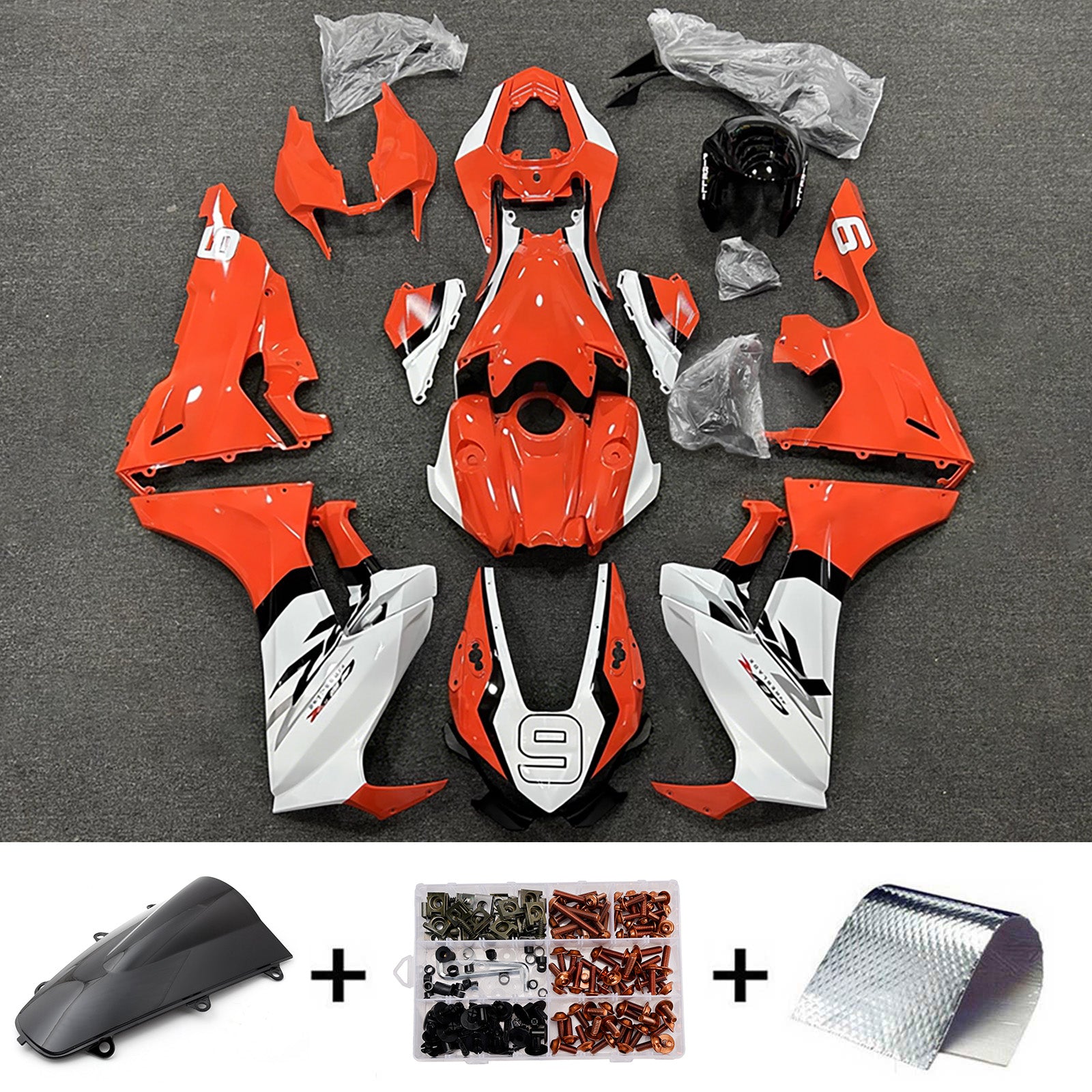 Amotopart 2017-2026 Honda CBR1000RR Orange/White Fairing Kit