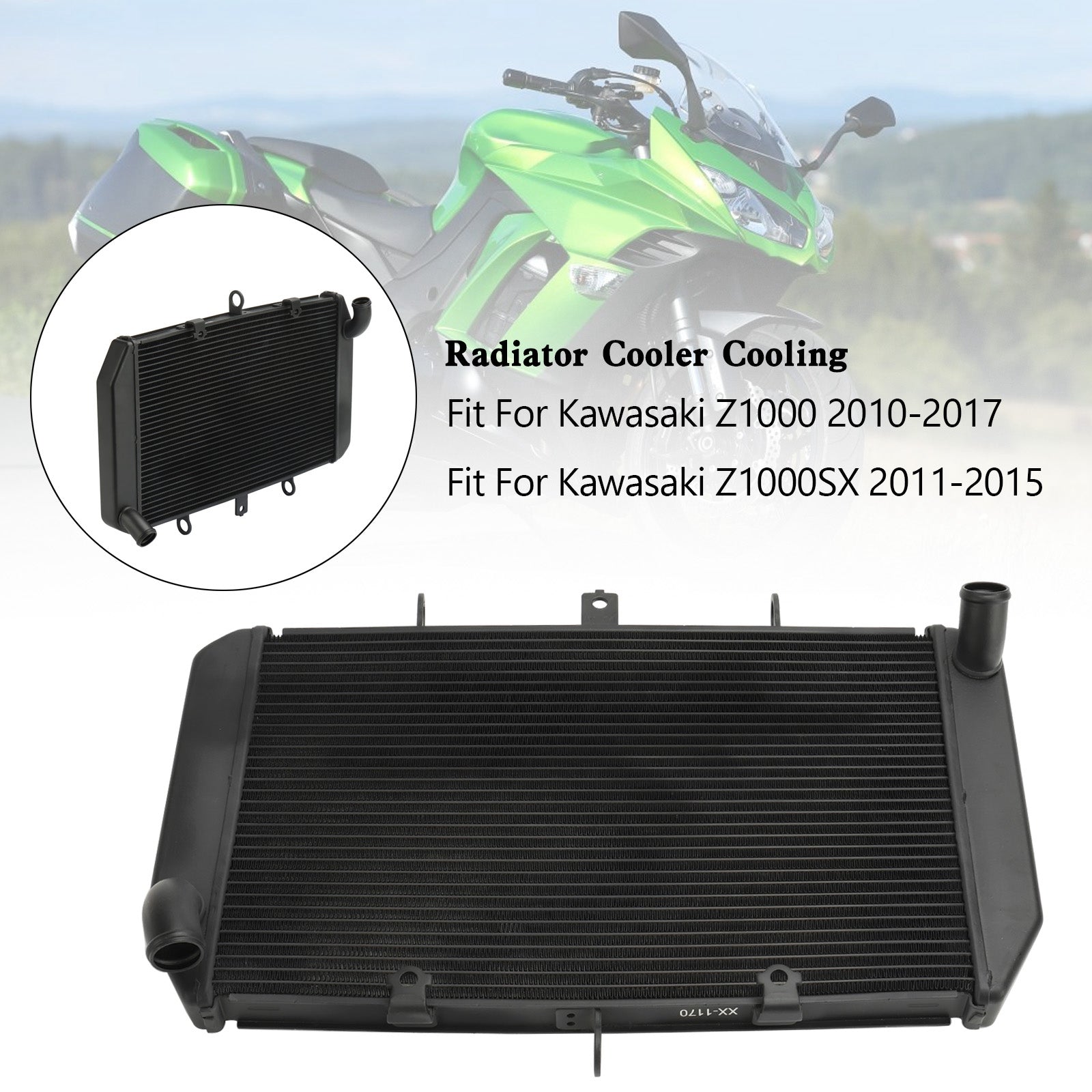 Enfriador de refrigeración del radiador de aluminio Kawasaki Z1000 SX 2010-2017