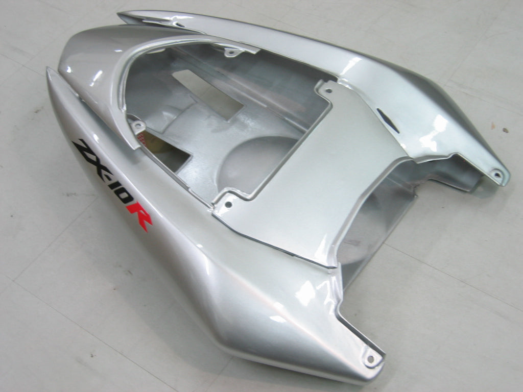 Amotopart 2004-2005 Kawasaki ZX10R Silver&Black Fairing Kit