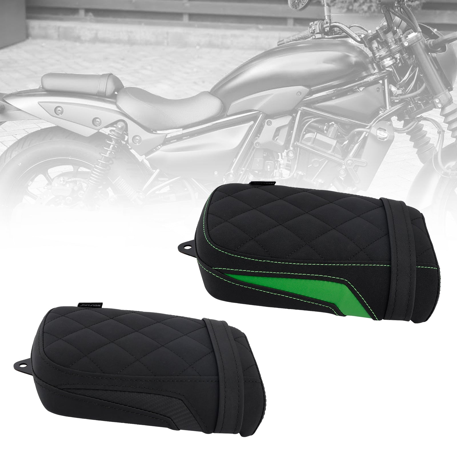 24-25 Kawasaki Eliminator 500 Rear Seat Passenger Cushion Flat Pu Black