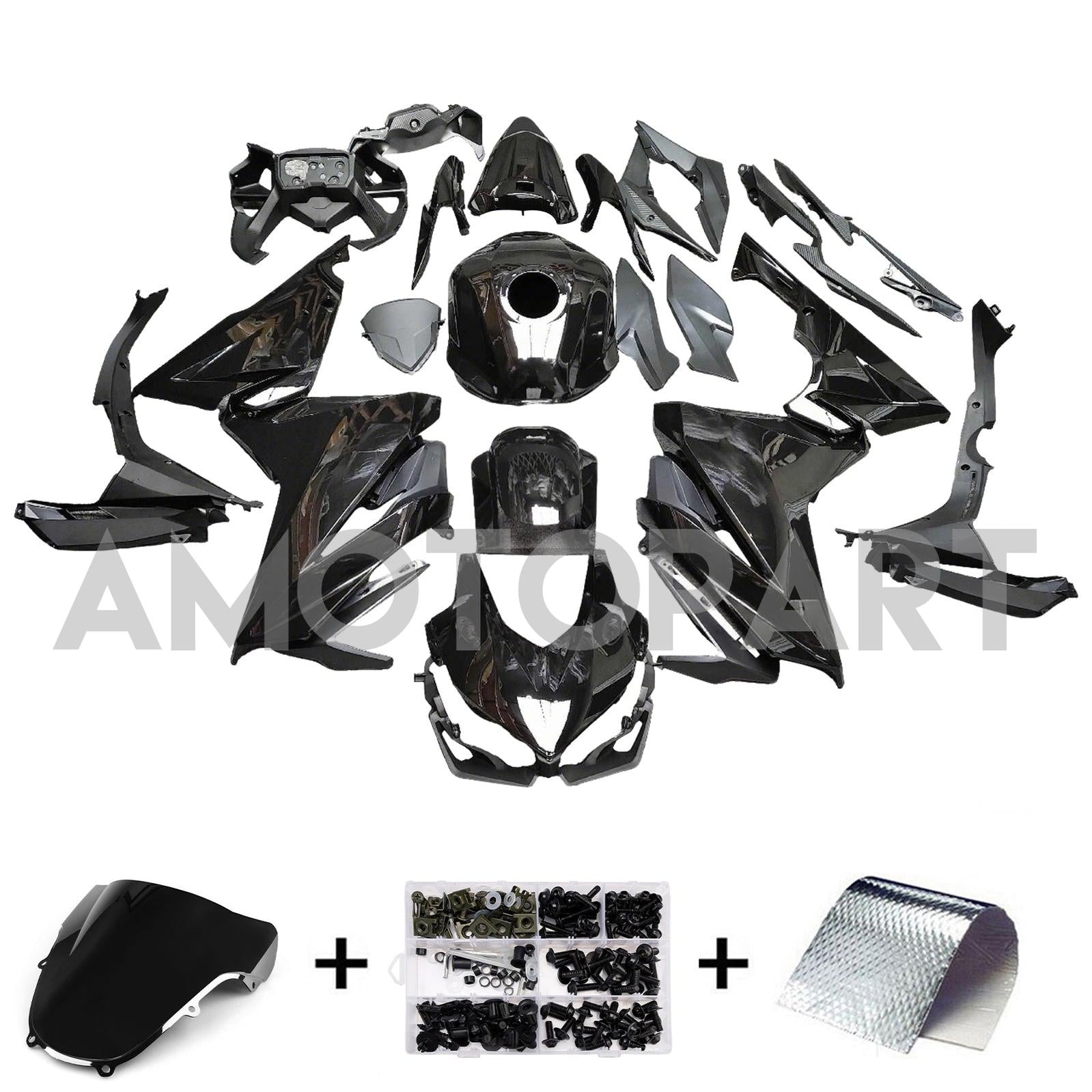 Amotopart 2022-2023 Honda CBR500R Glossy Black Fearing Kit