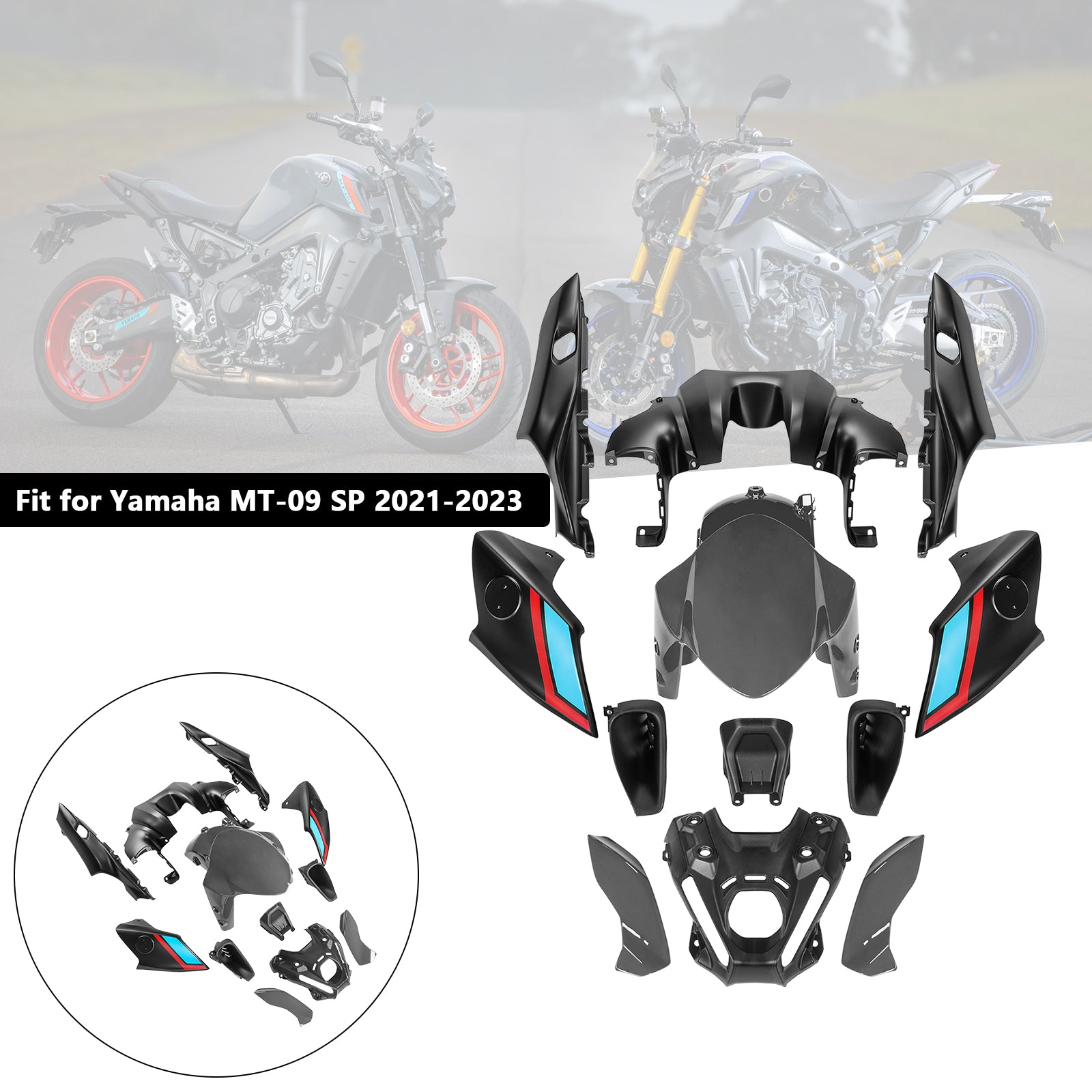 Amotopart 2021-2023 Yamaha MT 09 Verkleidungssatz