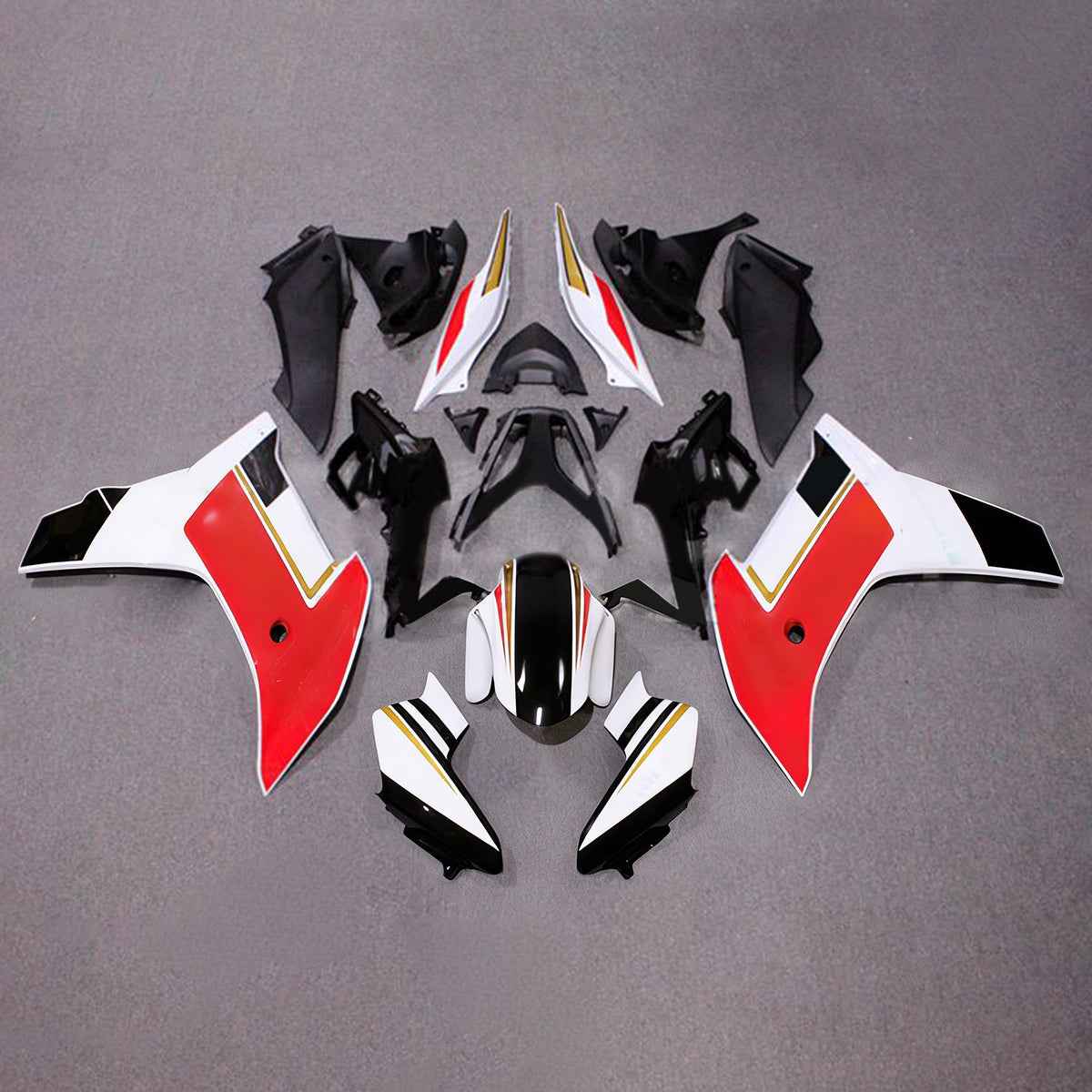 Amotopart 2011–2013 Honda CBR600F Weiß Schwarz Rot Verkleidungsset