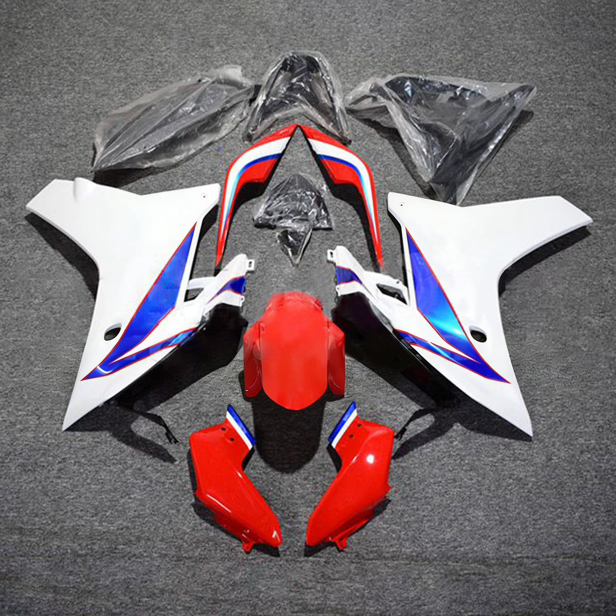 Amotopart 2011–2013 Honda CBR600F weiß-rotes Verkleidungsset