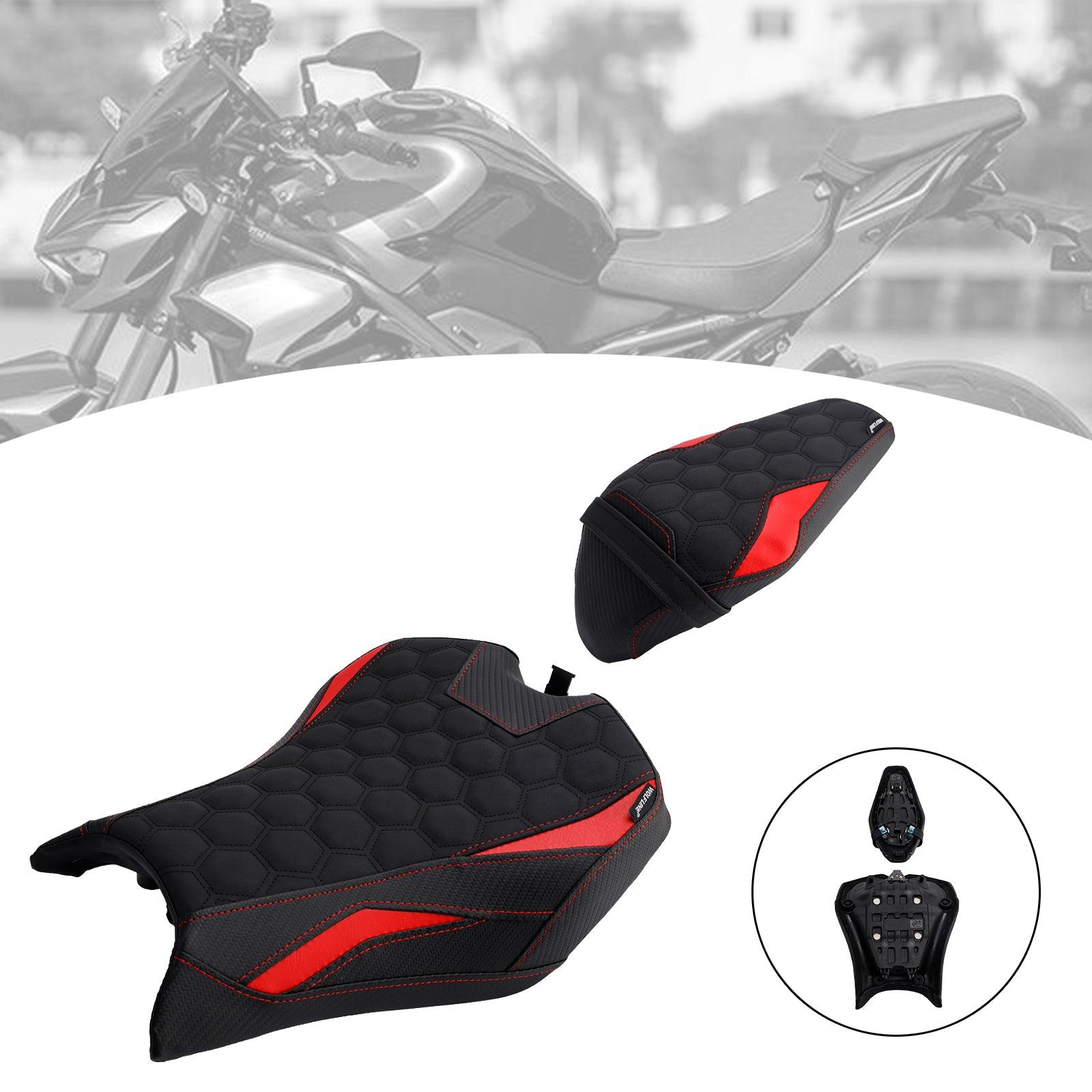 2025 Kawasaki Ninja Z900 Zr900-F Driver&Passenger Seat Rear Cushion Red2