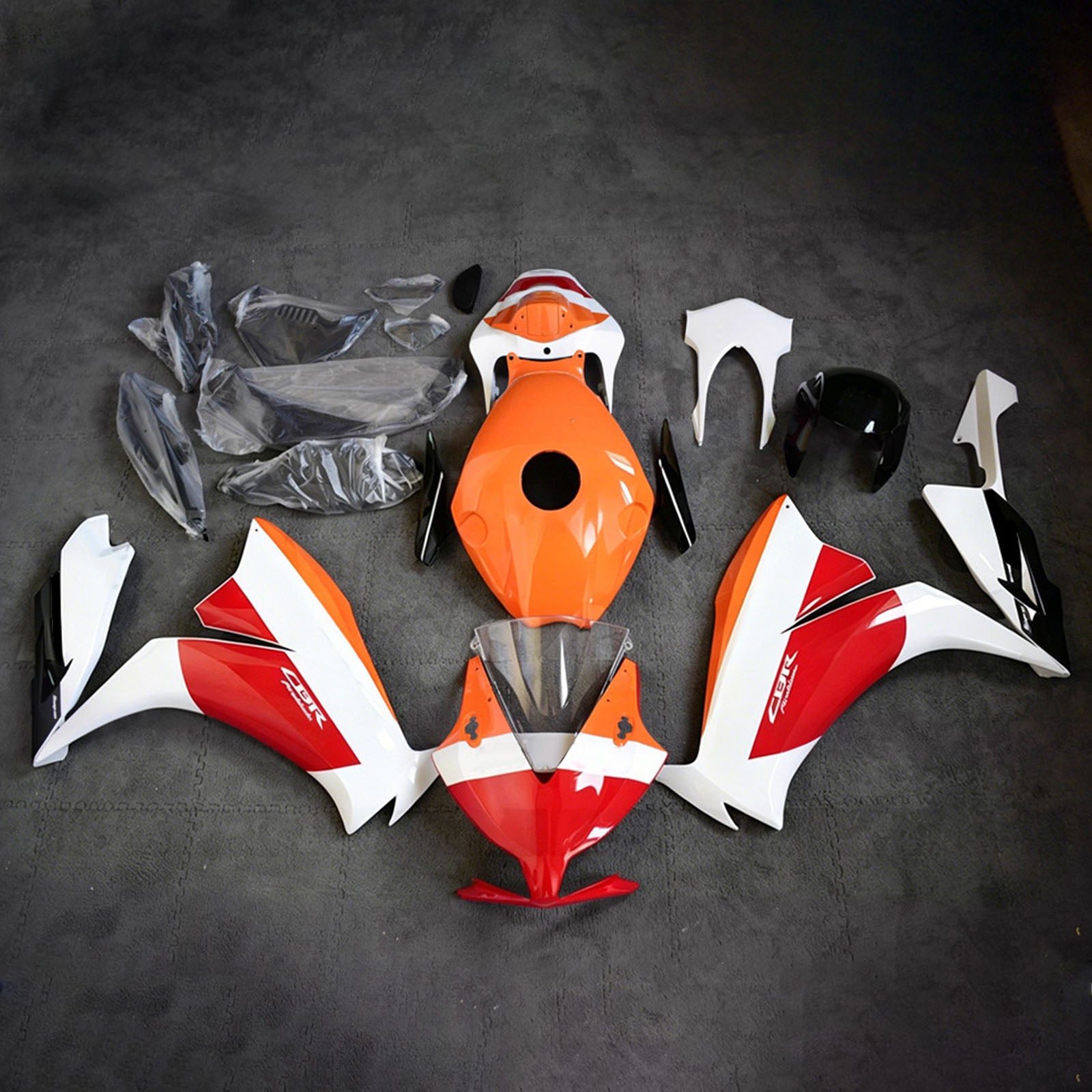 Amotopart 2012-2016 Honda CBR1000RR White/Red/Orange Fairing Kit