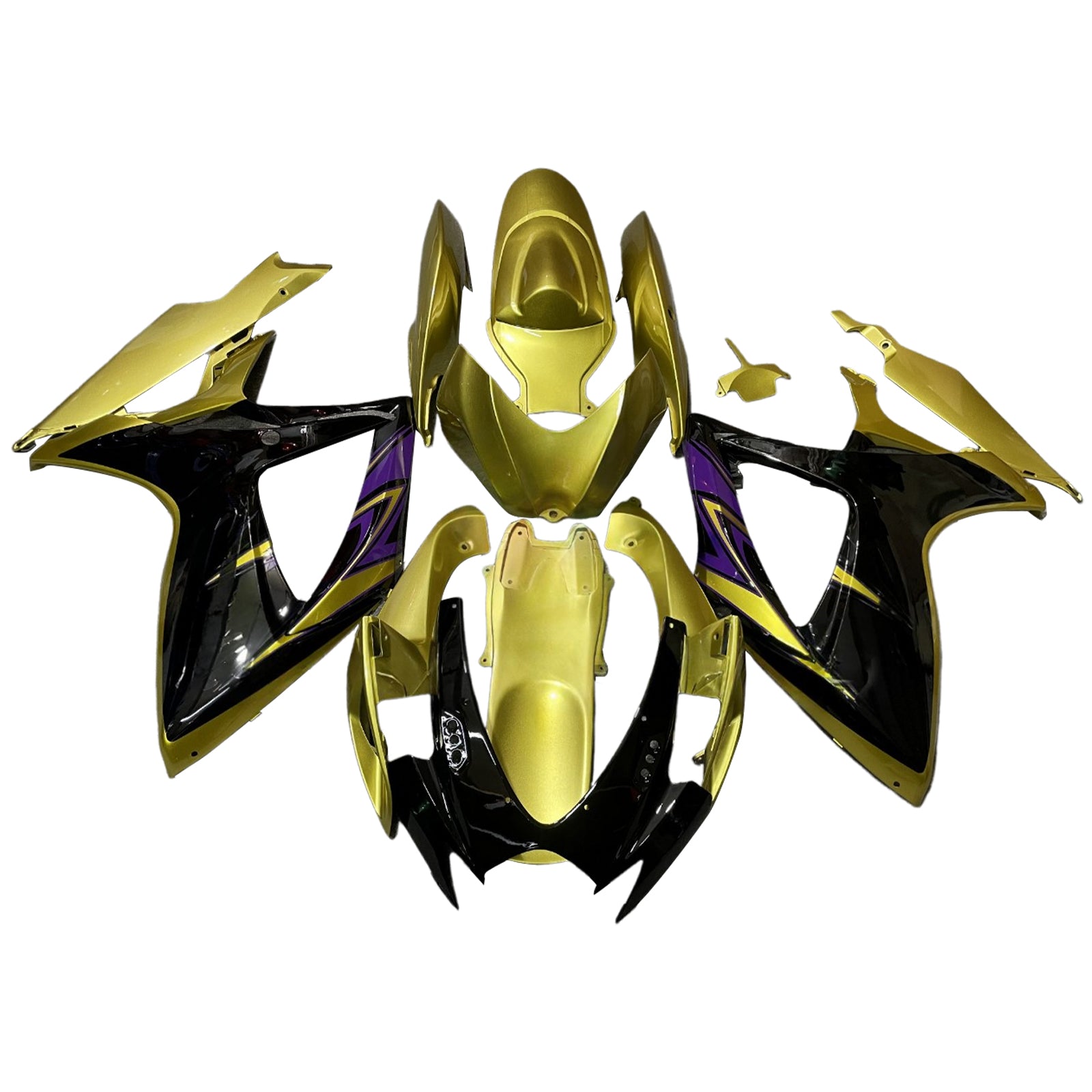 Amotopart 2006-2007 Suzuki GSXR 600/750 Gold Black Fairing Kit