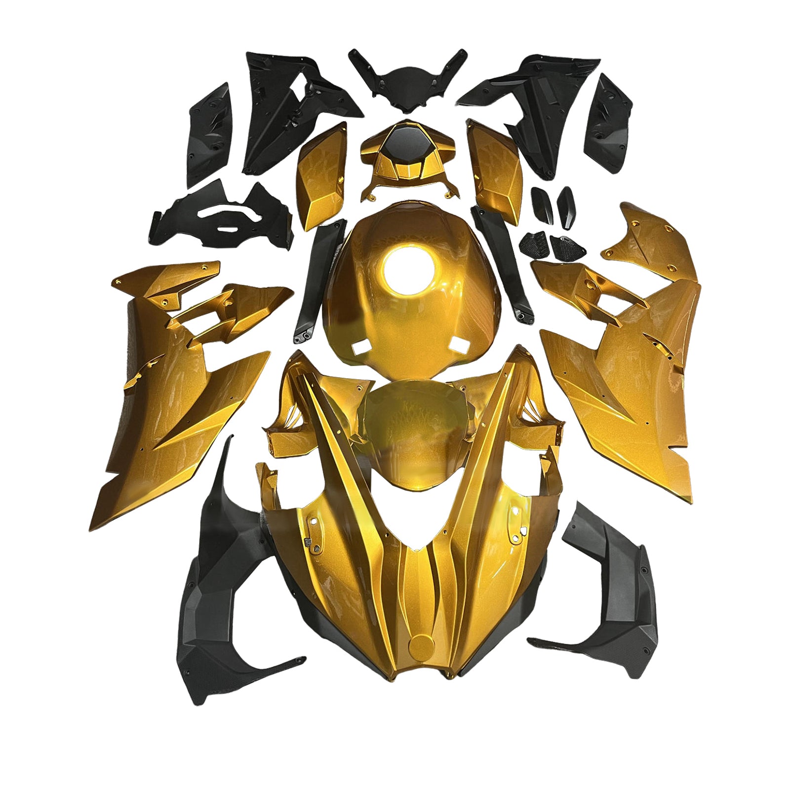 Amotopart 2015-2022 Kawasaki Ninja H2 Gold Fairing Kit