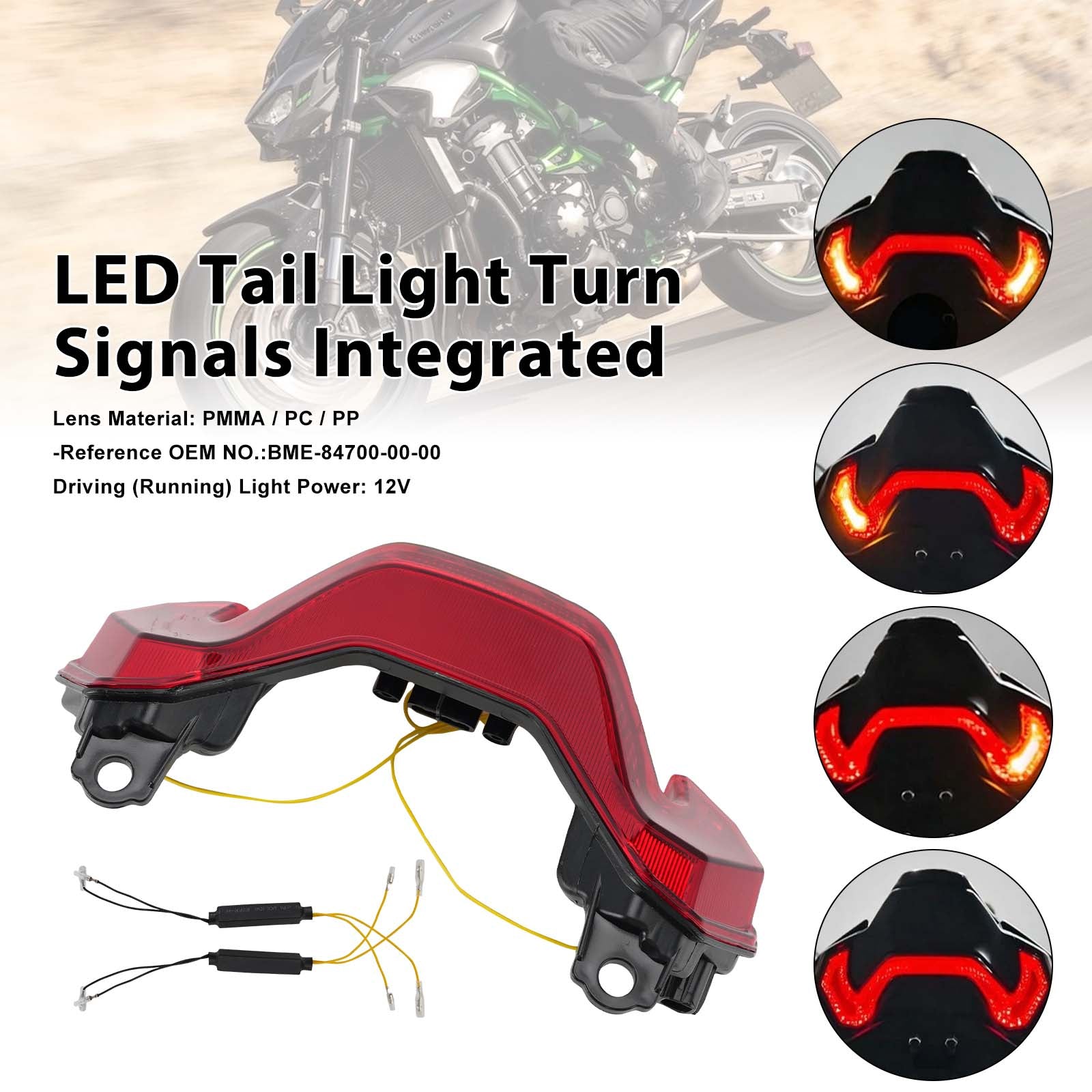 2025-2026 KAWASAKI Z900 Z900SE LED koncové světlo směrovky integrované
