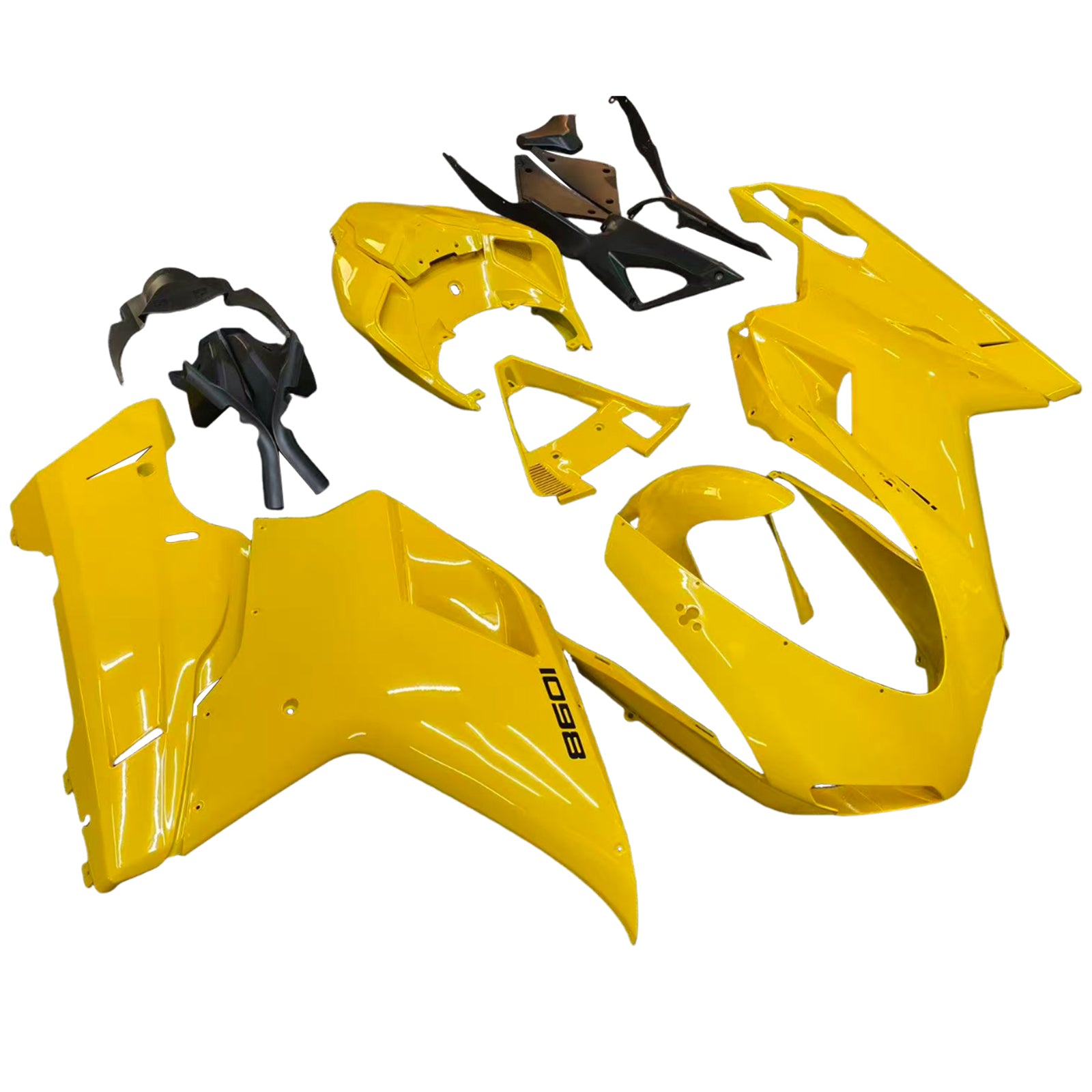 Amotopart 2007-2011 Ducati 1098/1198/848 Yellow Black Fairing Kit
