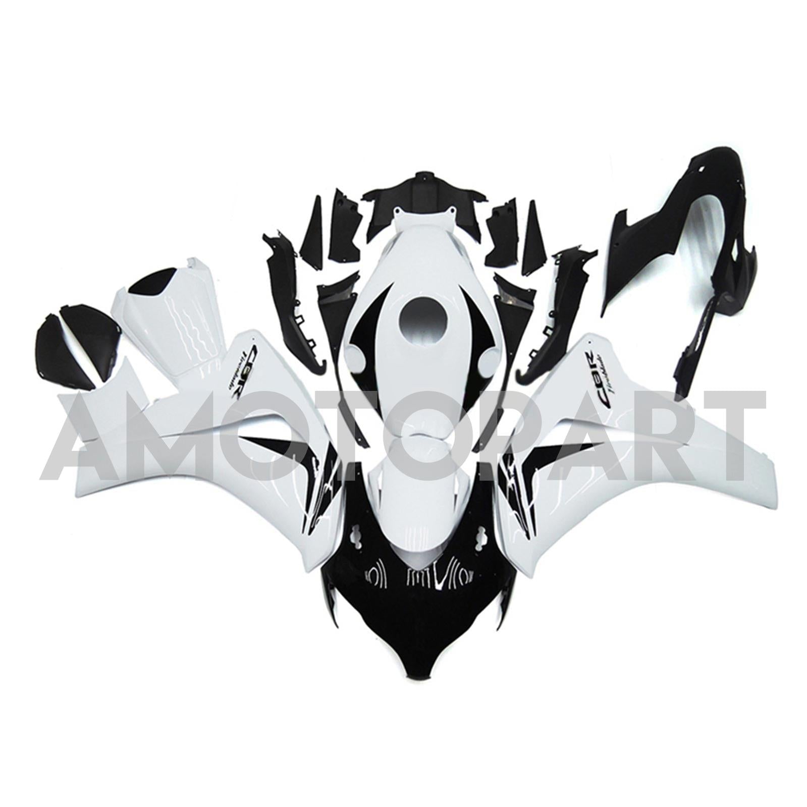 Amotopart 2008-2011 Honda CBR1000RR White&Black Fairing Kit