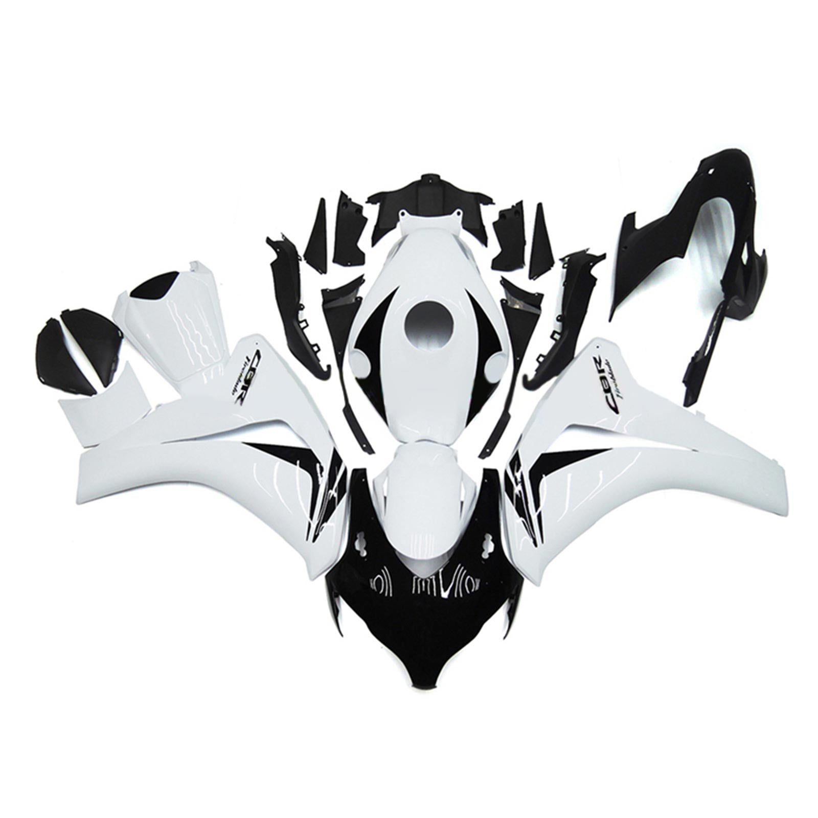 Amotopart 2008-2011 Honda CBR1000RR Kit de carenado blanco y negro