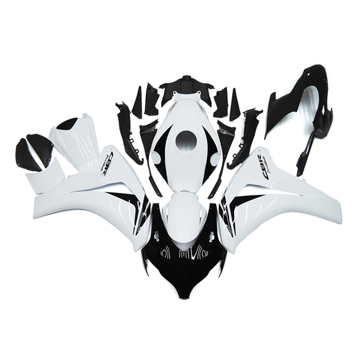 Amotopart 2008-2011 Honda CBR1000RR Kit de carénage blanc et noir