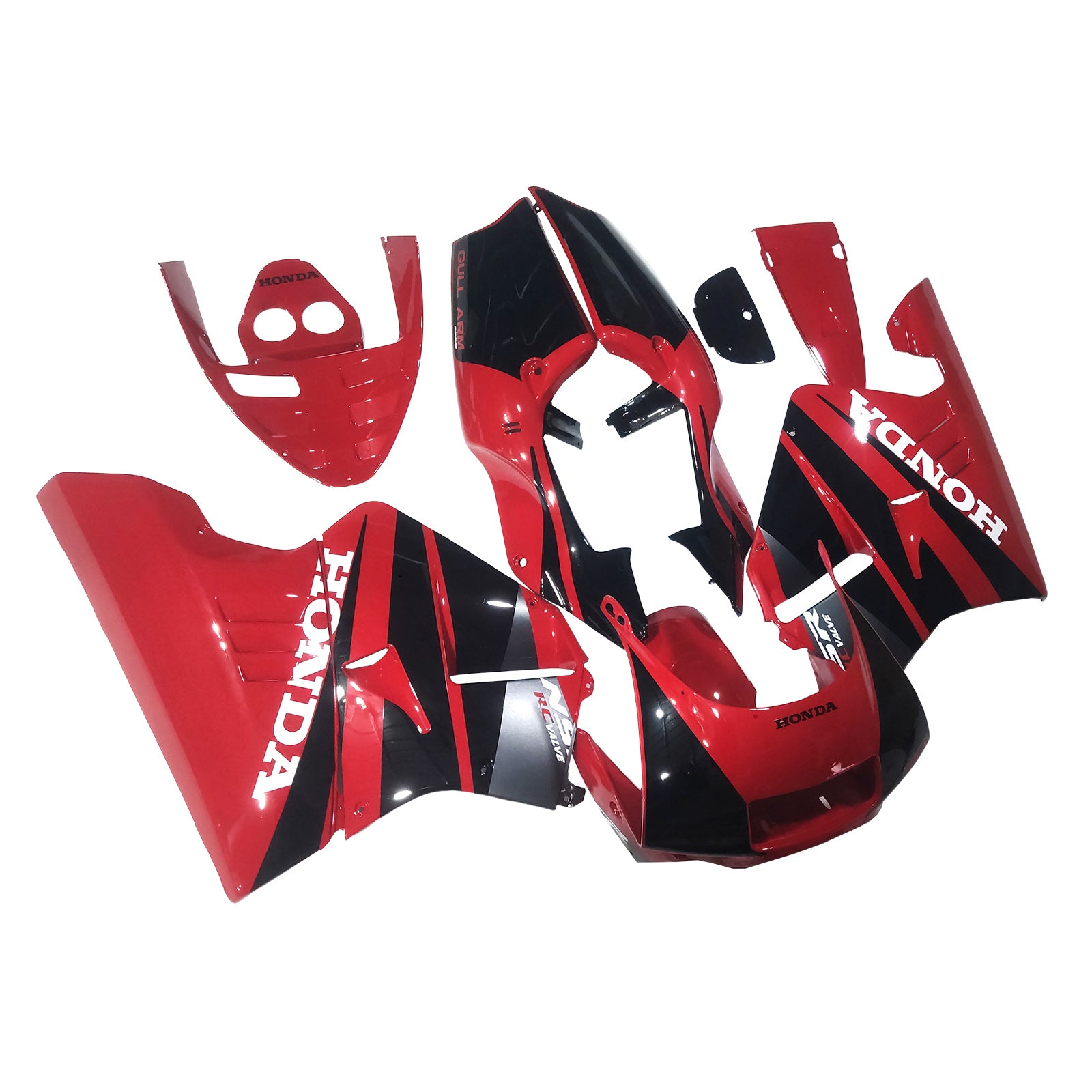 Amotopart 1990-1993 Honda NSR250 PGM-3 Red Black Fairing Kit