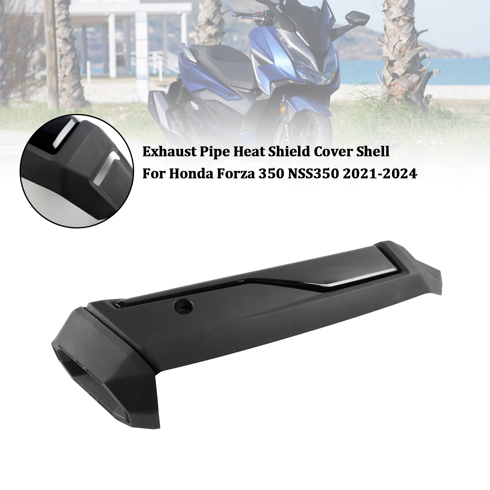 Coque de protection thermique pour tuyau d'échappement Honda Forza 2021 NSS350, noir, 2024 – 350