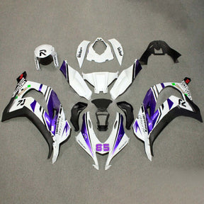 Amotopart 2016-2020 ZX10R Kawasaki White&Purple Fairing Kit