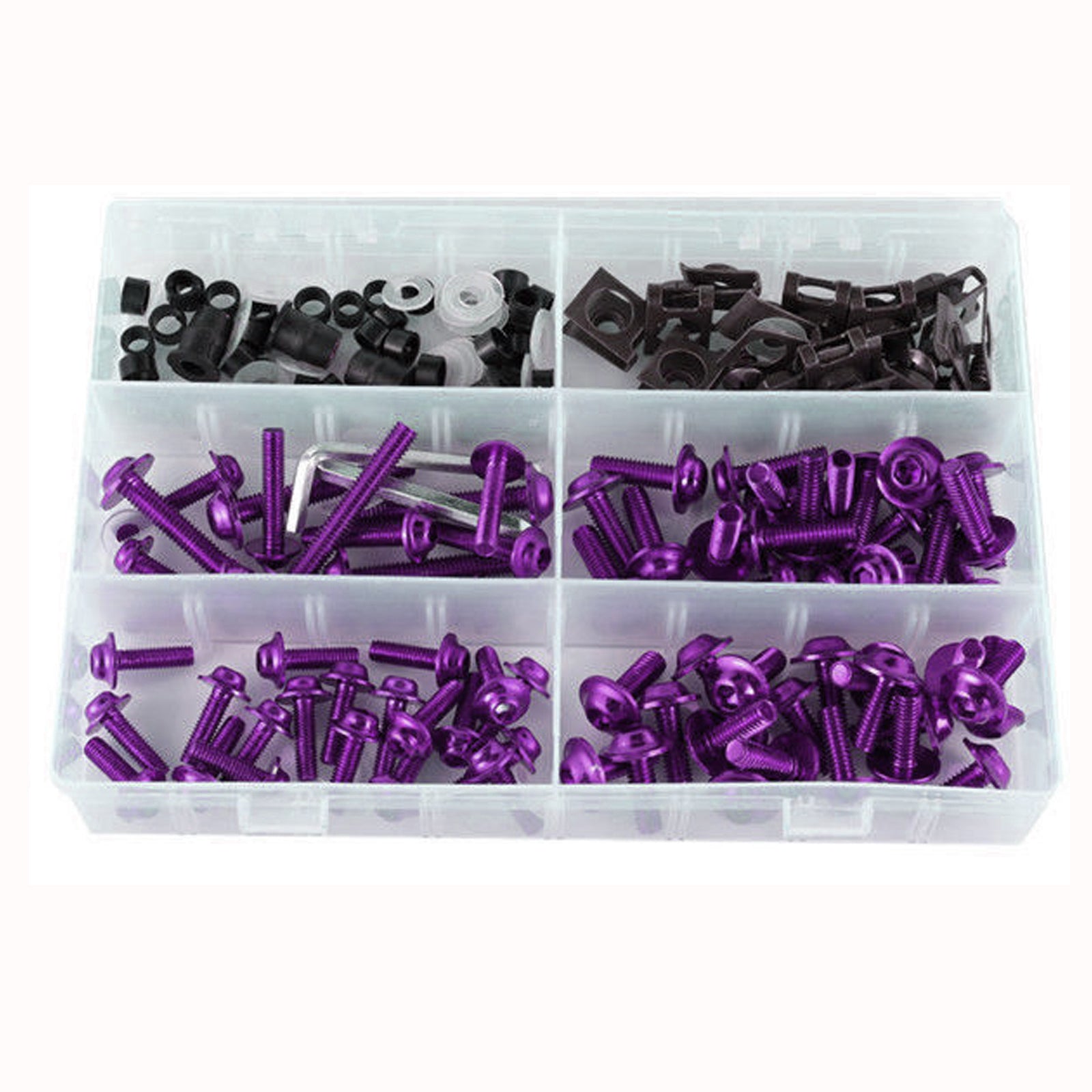 177PCS Motorcycle Sportbike Windscreen Fairing Bolts Kit Purple Fastener Screws