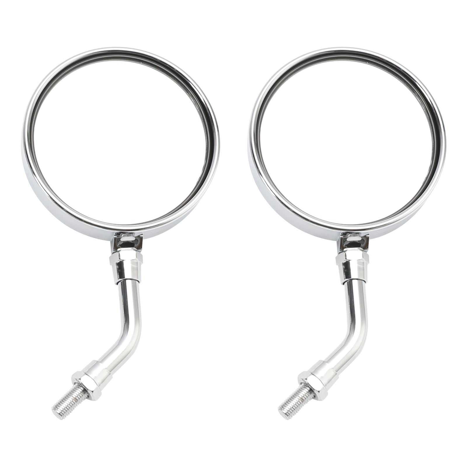 Set of 2 Universal Chrome Round Mirrors - 10MM With Long & Short Stem For Suzuki