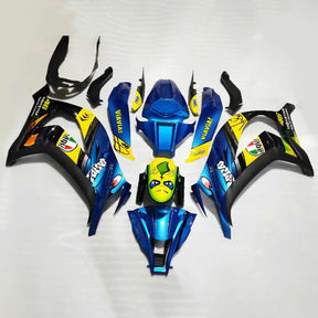 Amotopart 2011–2015 Kawasaki ZX10R blau-gelbes Monster-Verkleidungsset