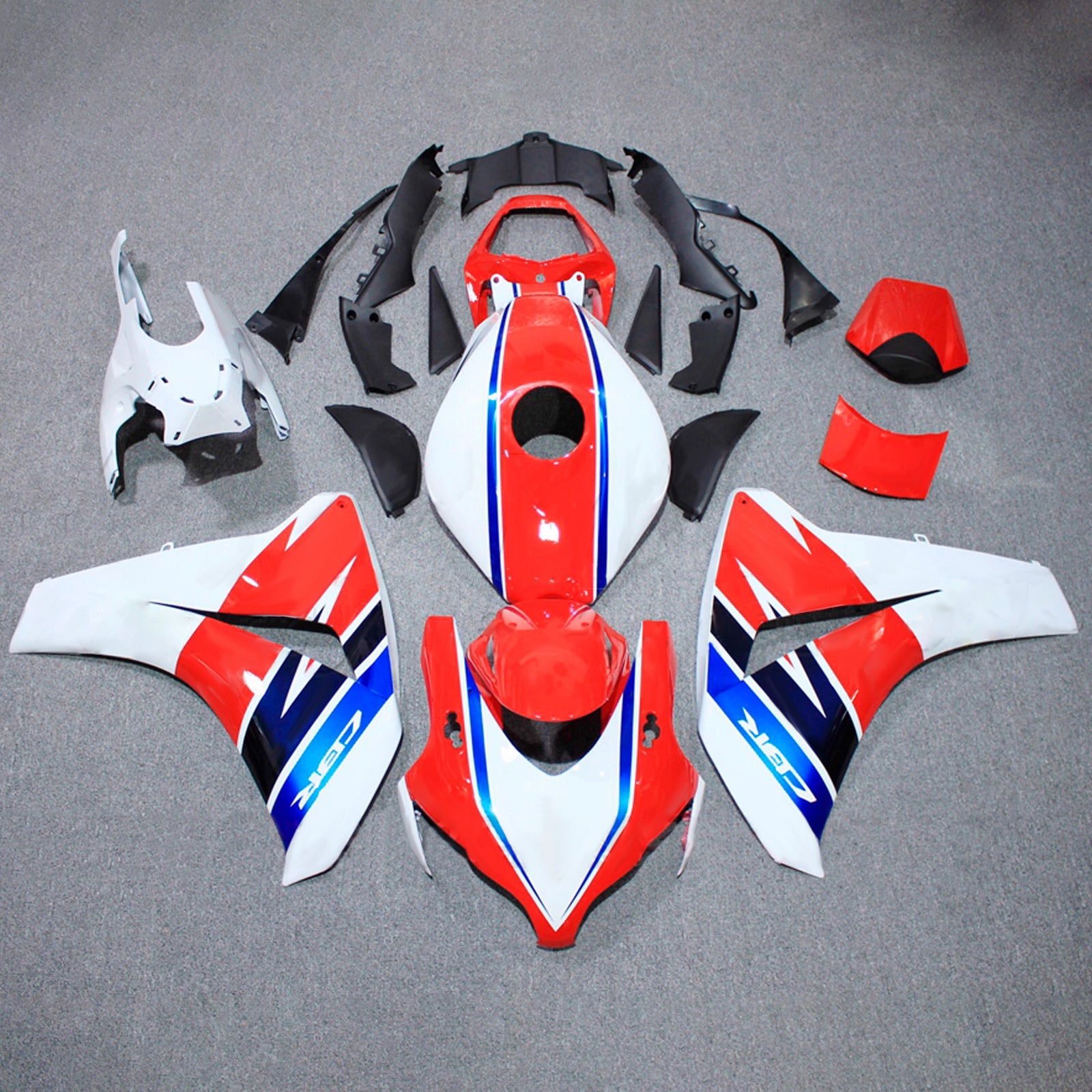 Amotopart 2008-2011 Honda CBR1000RR White/Red Fairing Kit
