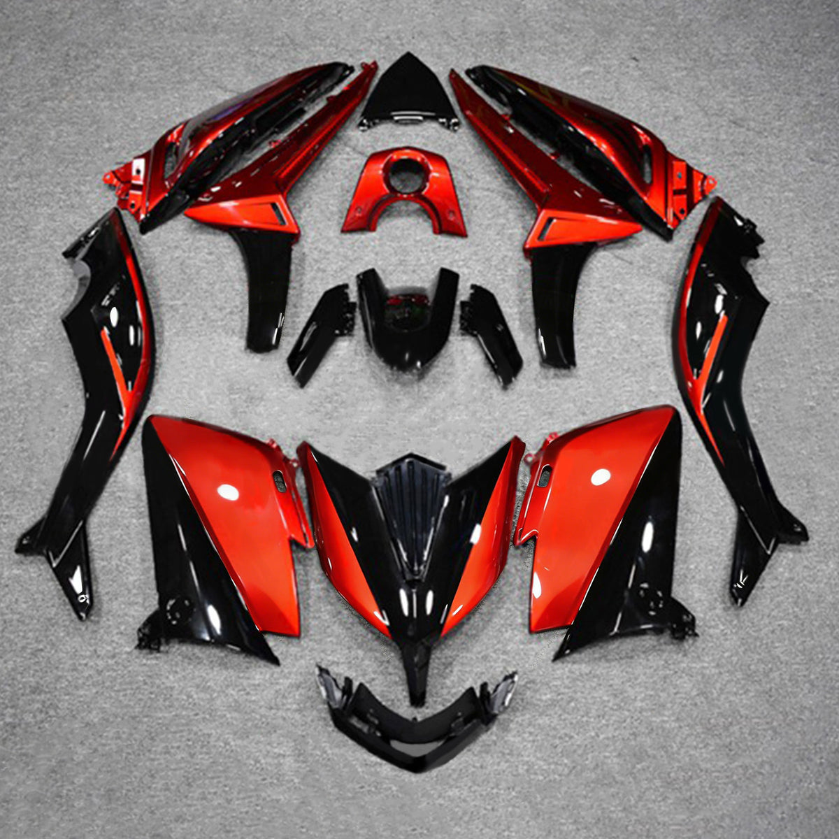 Amotopart 2015–2016 Yamaha TMAX530 Schwarz Rot Verkleidungsset