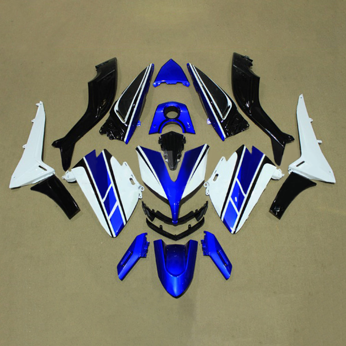 Amotopart 2015–2016 Yamaha TMAX530 Weißgold Blau Schwarz Verkleidungsset