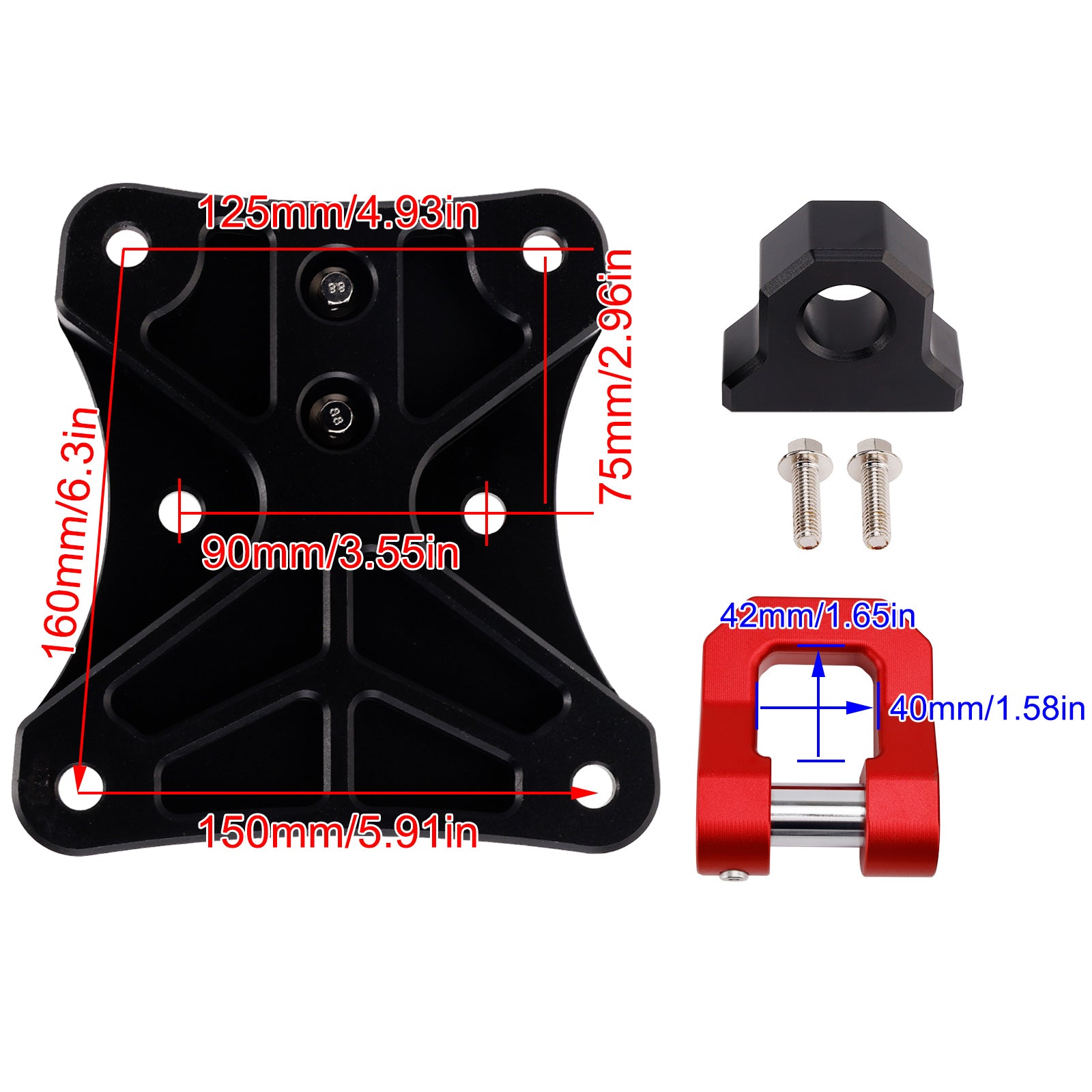 Yamaha Maverick X3 900 X Max Rear Tow Hook Pull Plate With 3/4" D-Ring