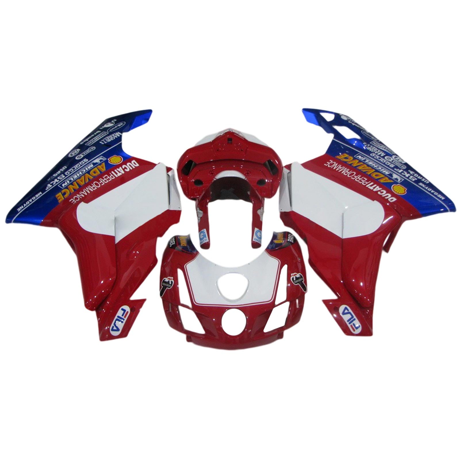 Amotopart 2003 2004 Ducati 999 749 Kit de carénage rouge et bleu