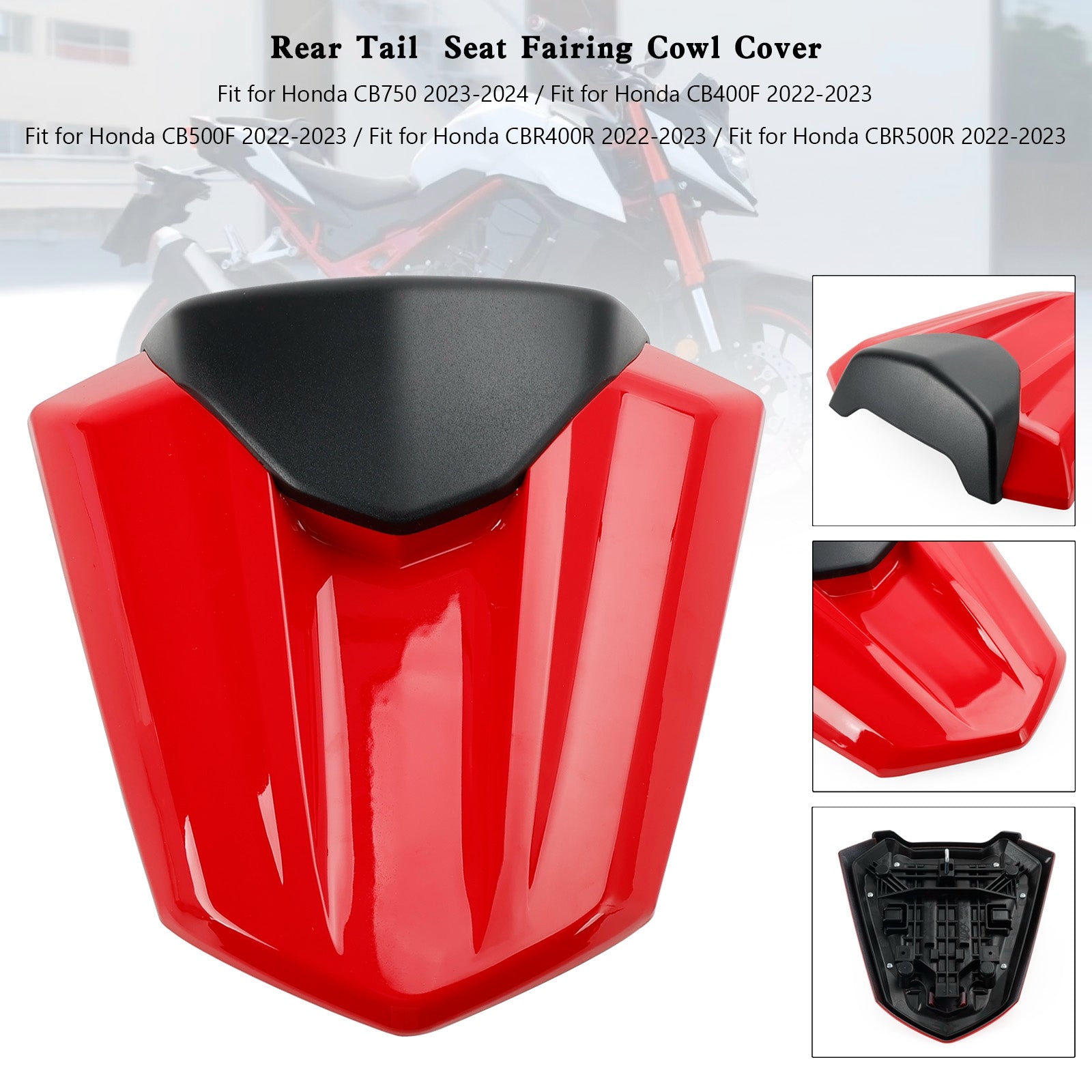 Copertura della carenatura del sedile posteriore della coda per Honda CB750 CB400F CB500F CBR400R CBR500R 22-23