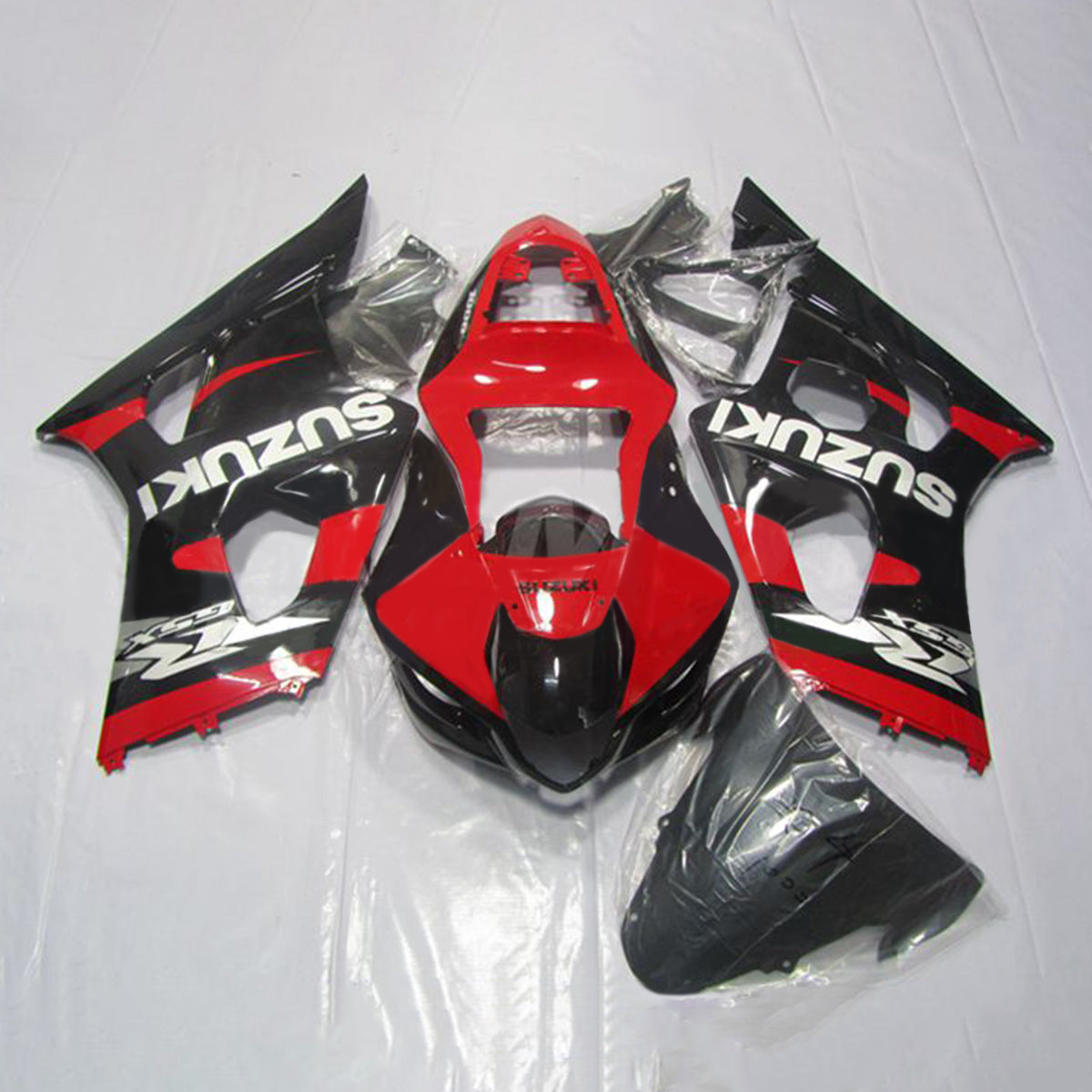 Amotopart 2003-2004 K3 Suzuki GSXR1000 Kit de carénage rouge et noir