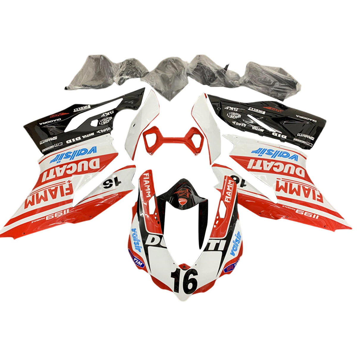 Amotopart 2012–2015 Ducati 1199 899 rot-weißes Style5-Verkleidungsset
