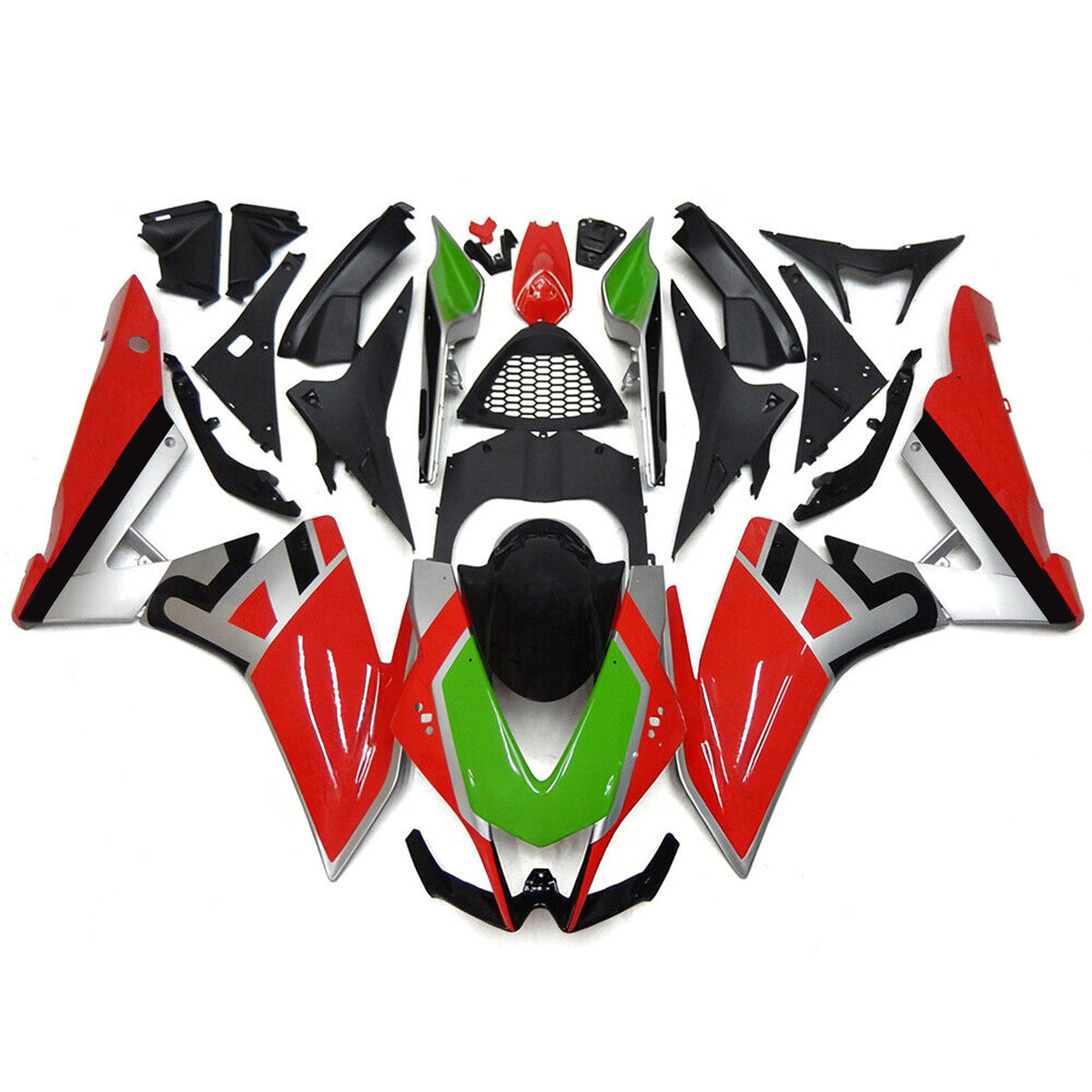 Amotopart 2009-2015 Aprilia RSV4 1000 Red Silver Fairing Kit