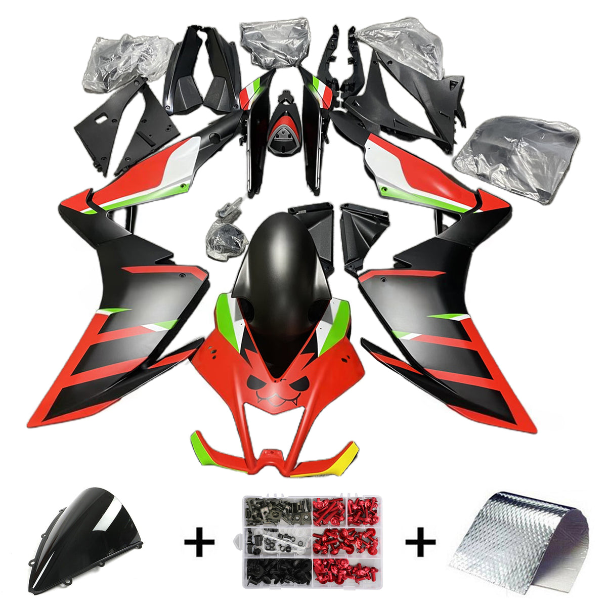 Amotopart 2009-2015 Aprilia RSV4 1000 Black Red Fairing Kit