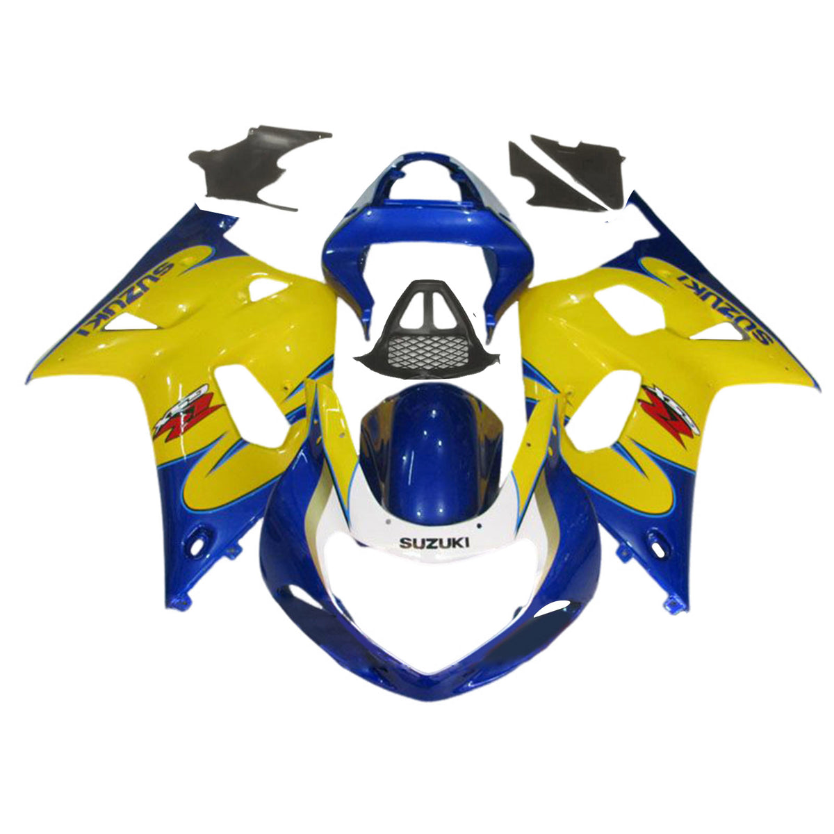 Amotopart 2000-2002 K1 K2 GSXR1000 Suzuki Bleu et Jaune Style3 Kit de carénage