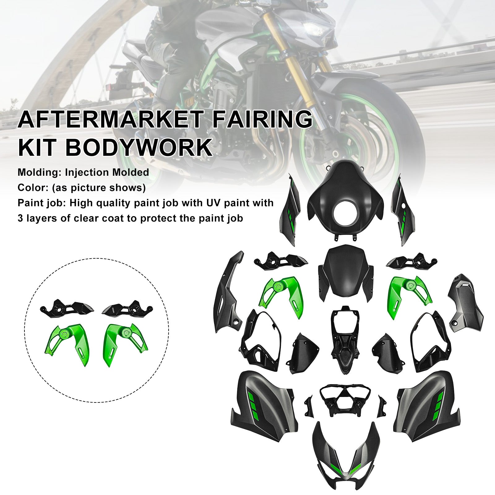 Amotopart 2025-2026 Kawasaki Z900 Fairing Kit Collection