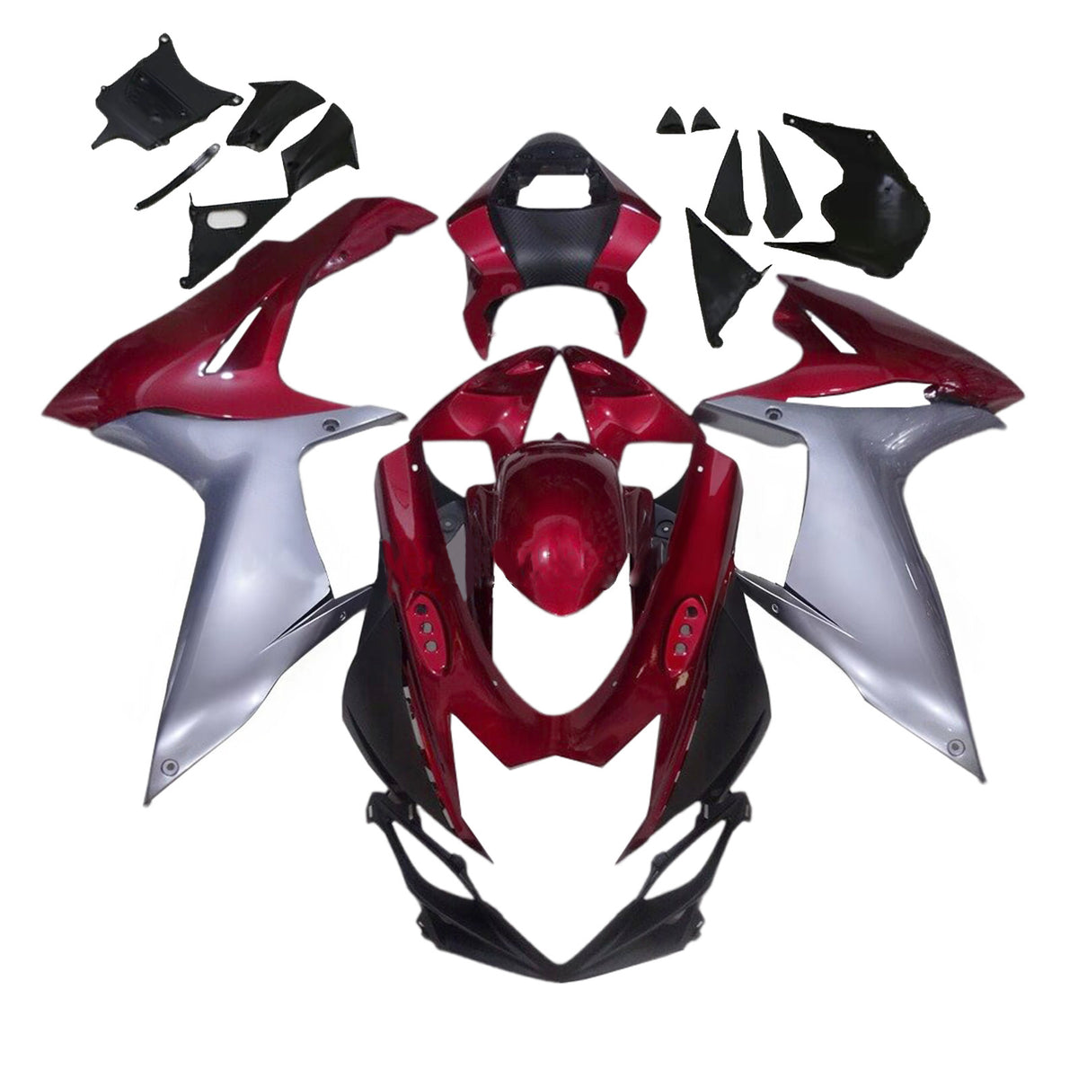 Kit de carenagem Amotopart 2011-2026 Suzuki GSX-R600 GSX-R750 K11 cinza vermelho branco preto