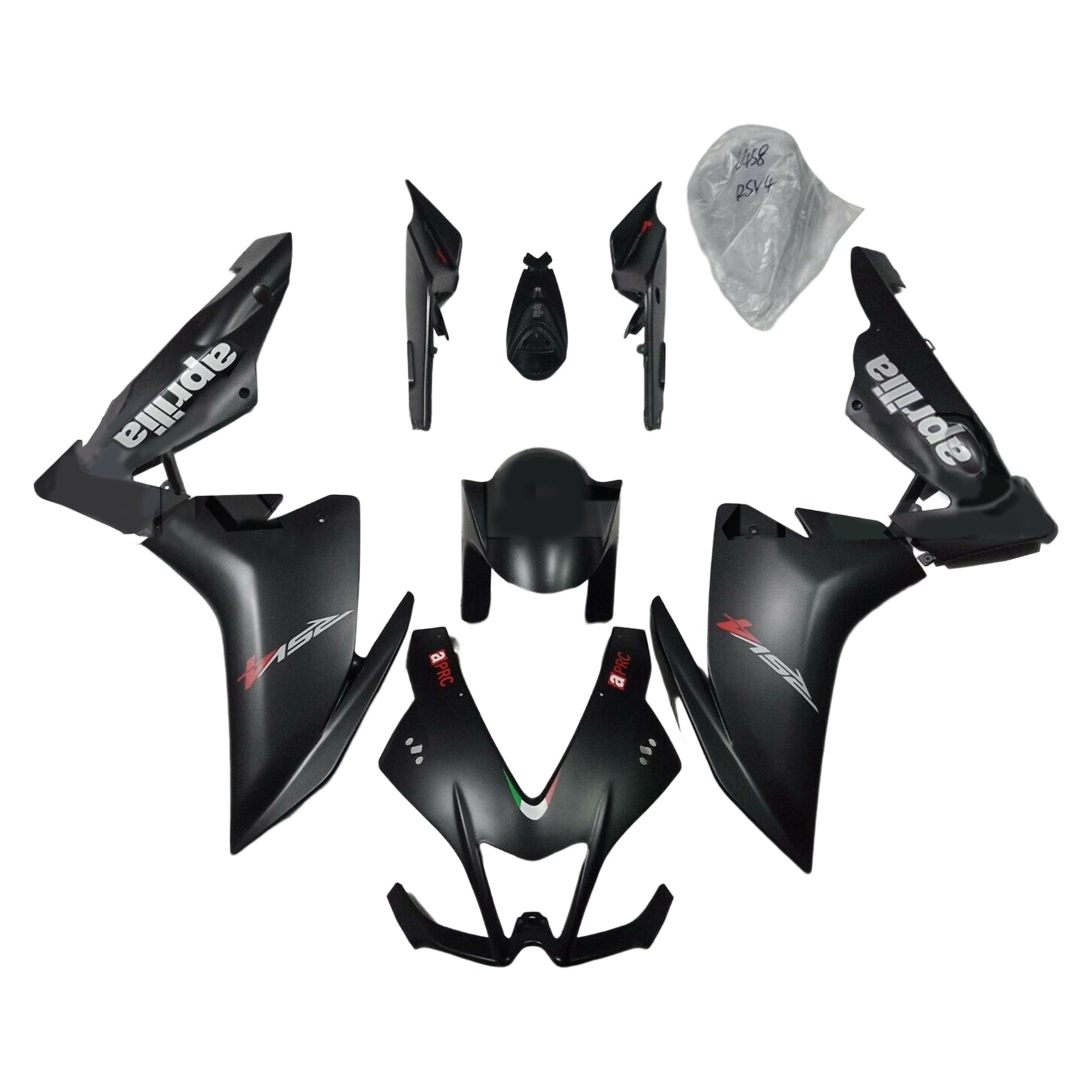 Amotopart Aprilia 2009-2015 RSV4 1000 Kit de carenado negro mate