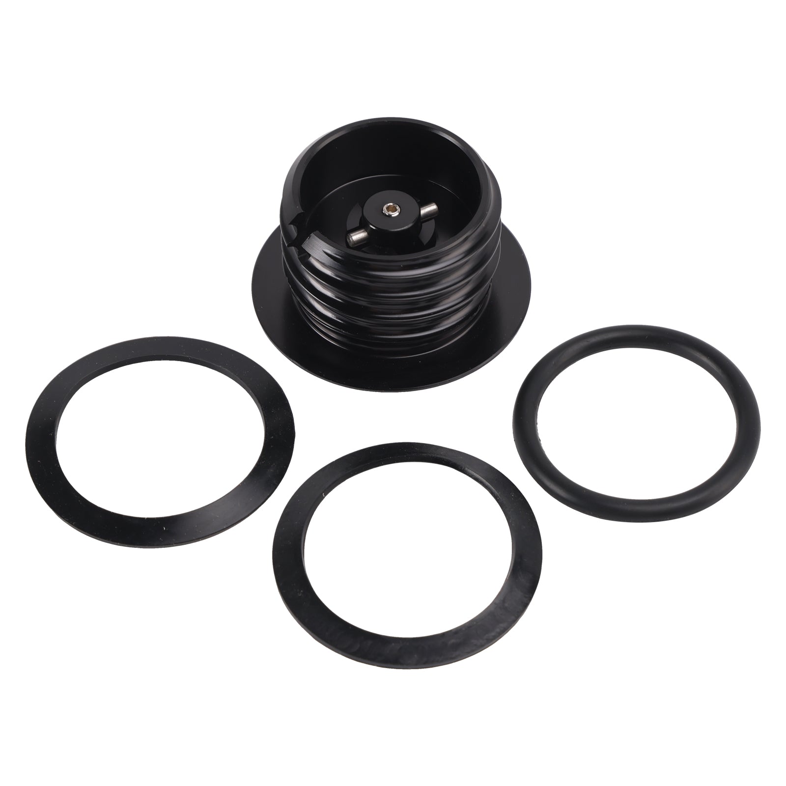 1982-2010 Softail Dyna Road King FXR Black Pop-Up Gas Cap Set Vented
