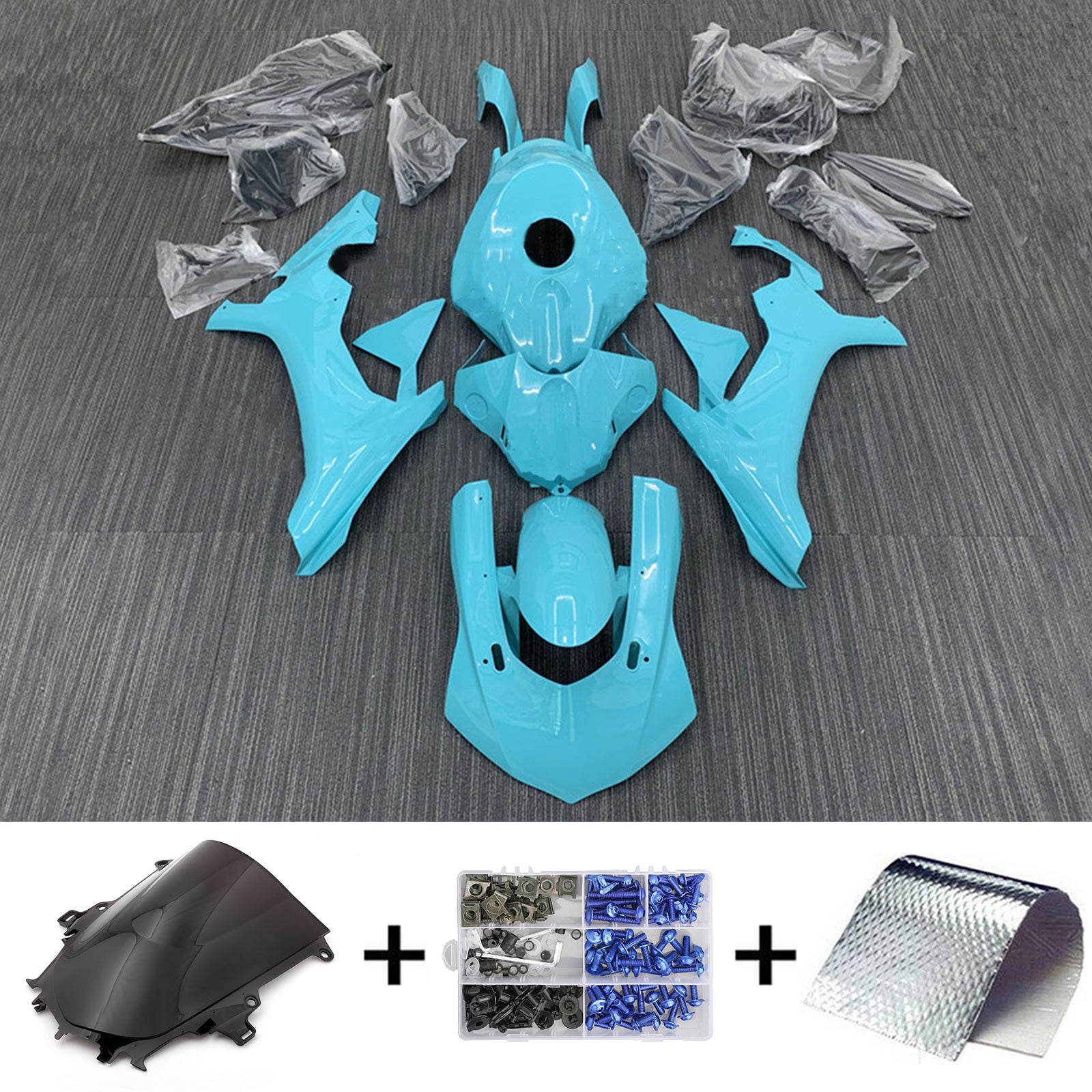 Amotopart Yamaha YZF 1000 R1 2015-2019 Light Blue Fairing Kit