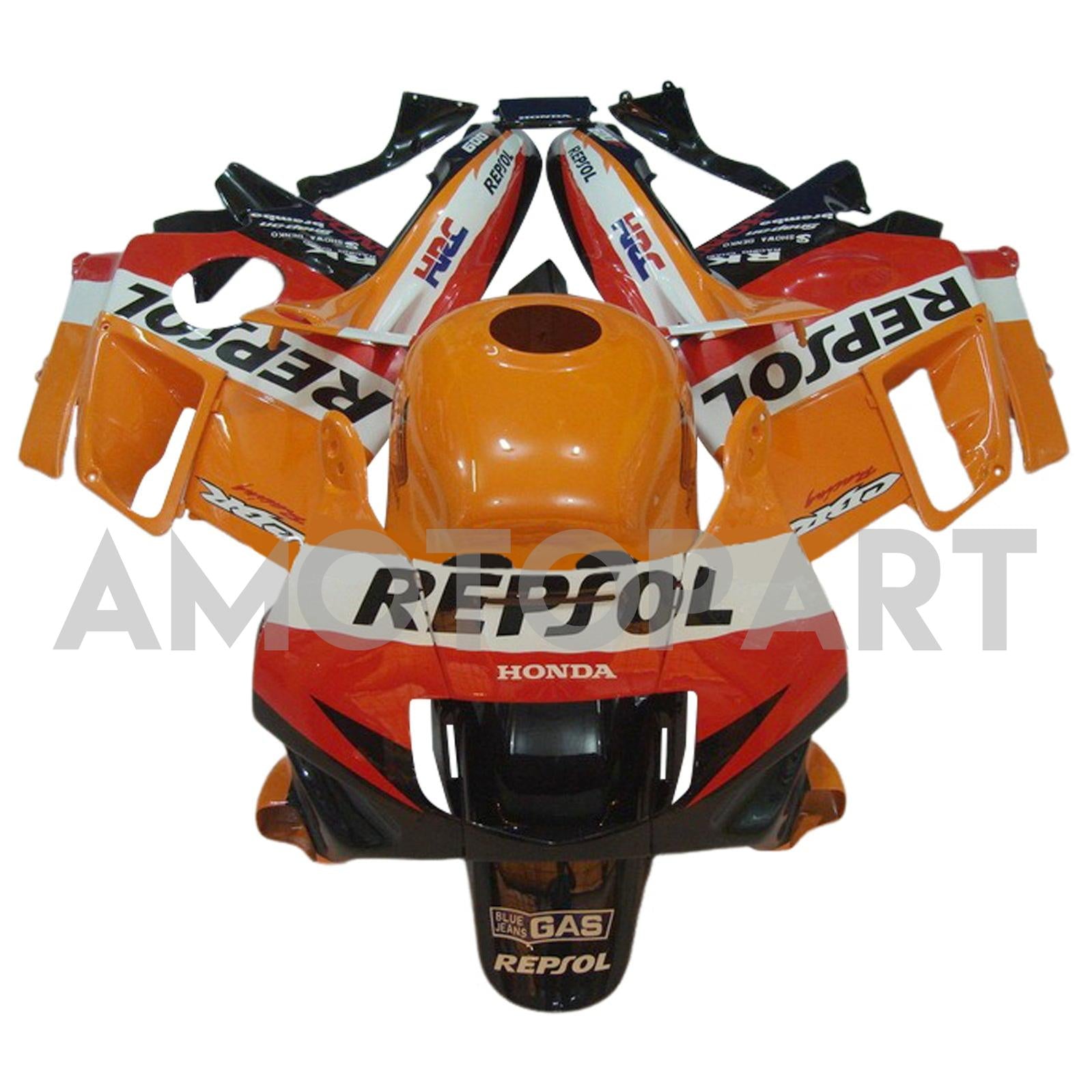Amotopart 1991-1994 Honda CBR600 F2 Orange White Black Fairing Kit