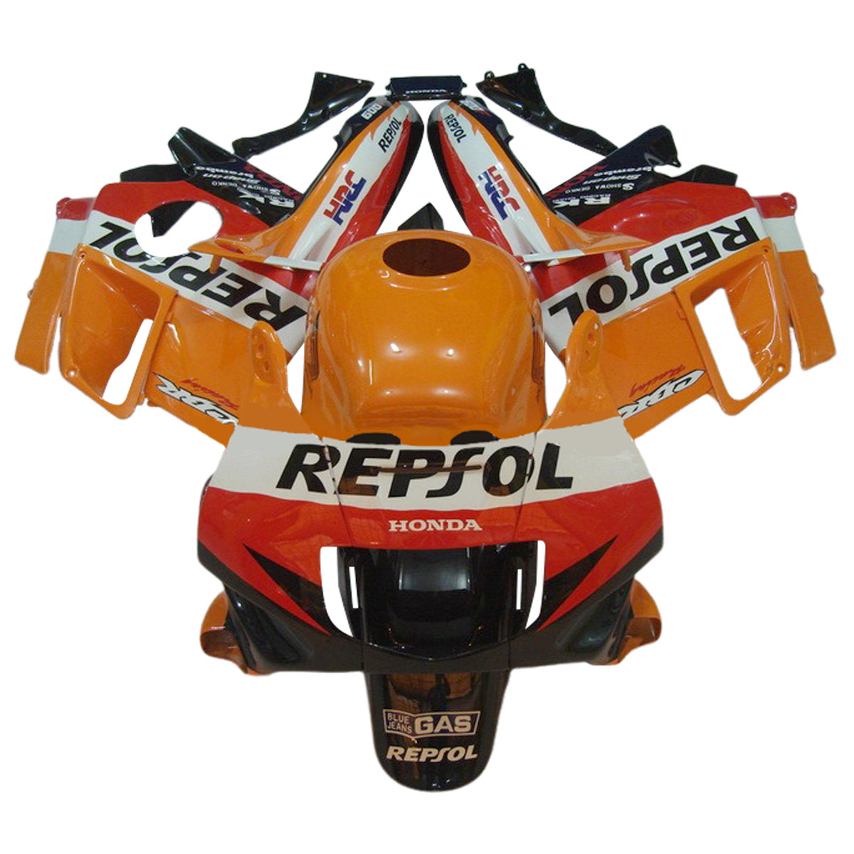 Amotopart 1991–1994 Honda CBR600 F2 Orange Weiß Schwarz Verkleidungsset