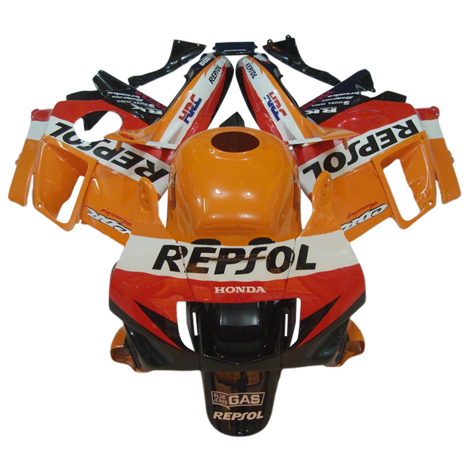 Amotopart 1991-1994 ホンダ CBR600 F2 オレンジ ホワイト ブラック フェアリングキット