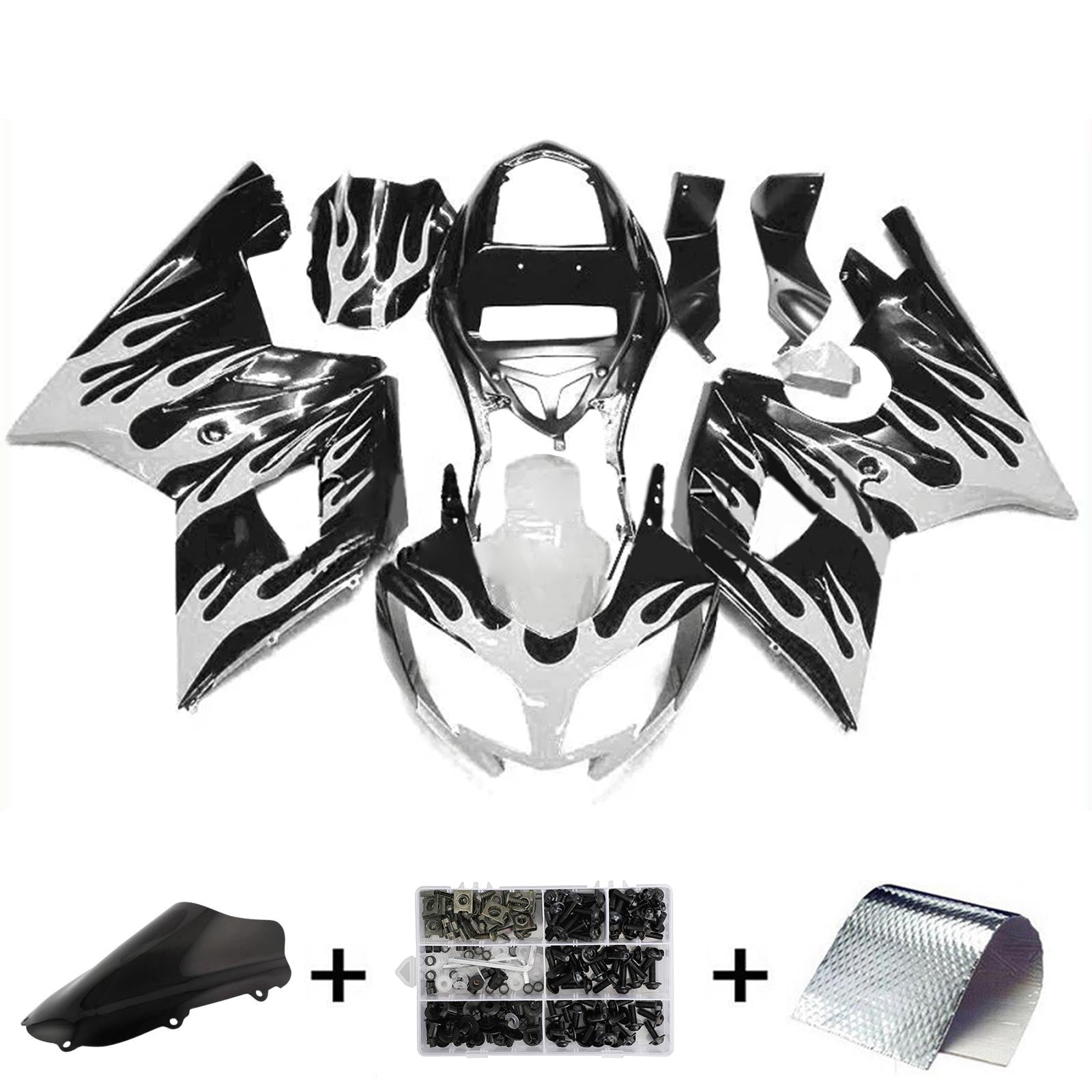 Amotopart 2002-2005 Triumph Daytona 600 650 Black&amp;White Style1 Verkleidungsset