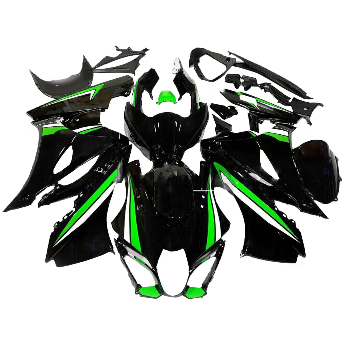 Amotopart 2017-2026 Suzuki GSX-R1000 K17 Sort Grøn Hvid Fairing Kit