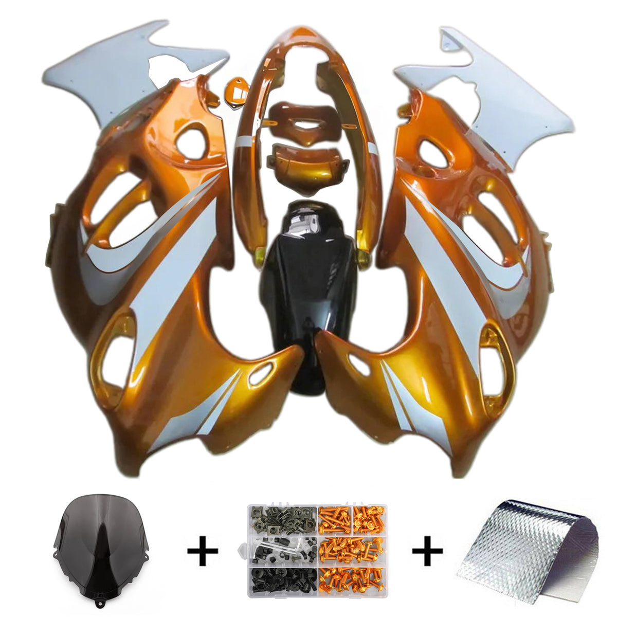 Amotopart 2003-2006 Suzuki Katana GSX600F GSX750F Gold Orange Gray White Fairing Kit