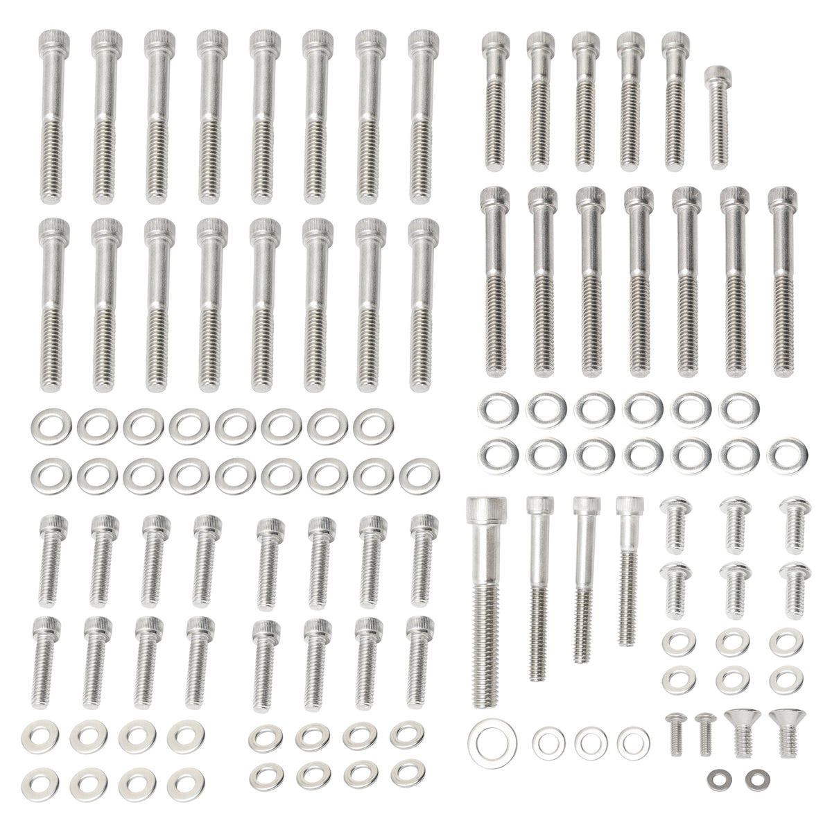 04-19 Sportster Custom XL1200C 116PCS Kit de vis Allen et rondelle pour capots moteur