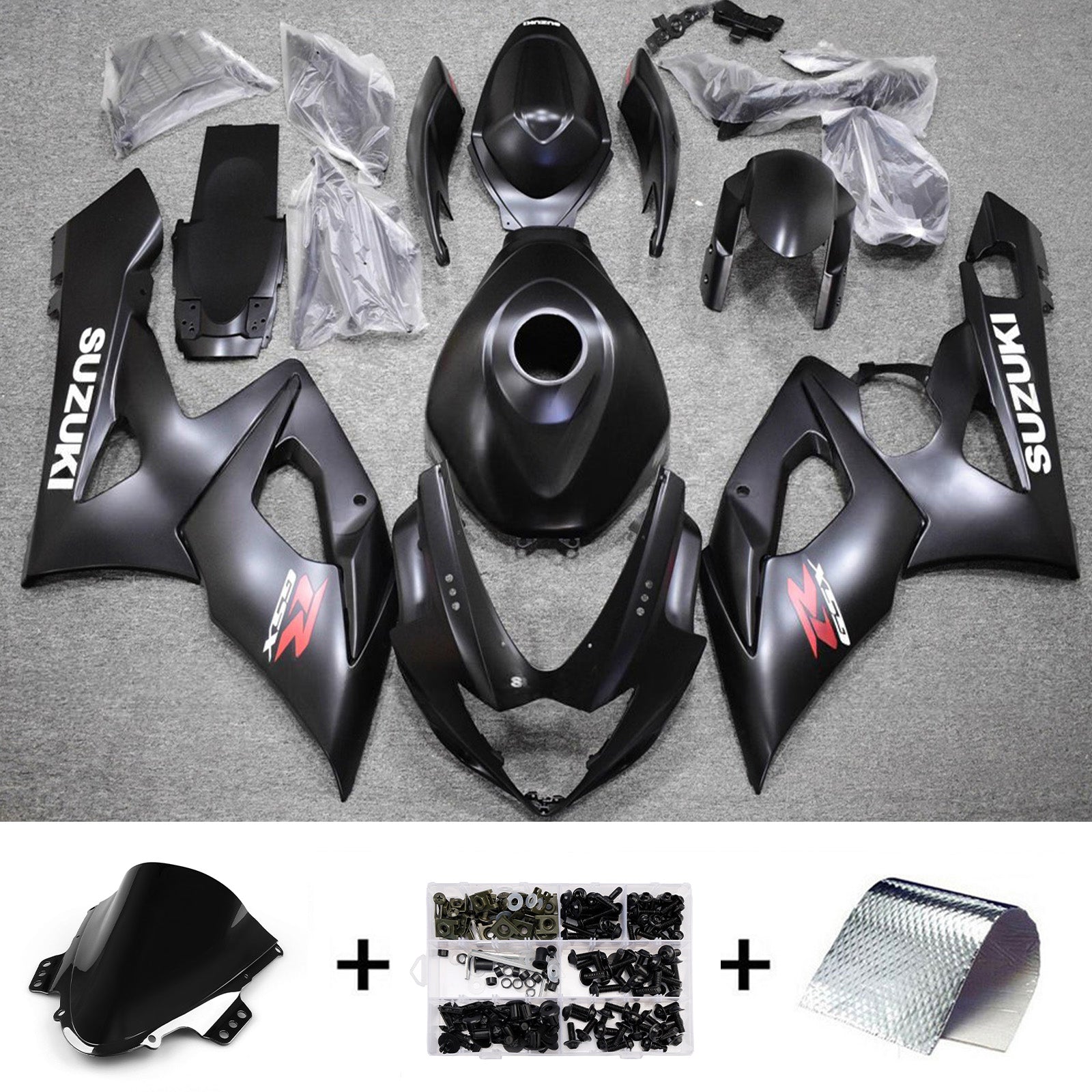 Amotopart 2005-2006 Suzuki GSXR1000 Black Fairing Kit