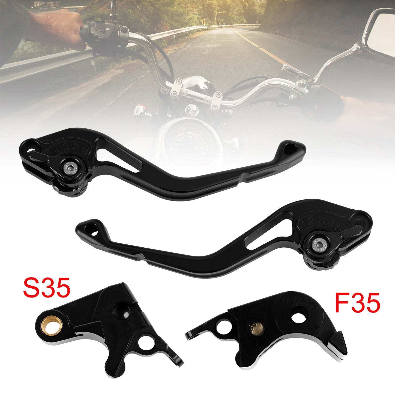 05-06 Sort Suzuki GSXR600 06-10 GSXR1000 NY kortkoblingsbremsehåndtag