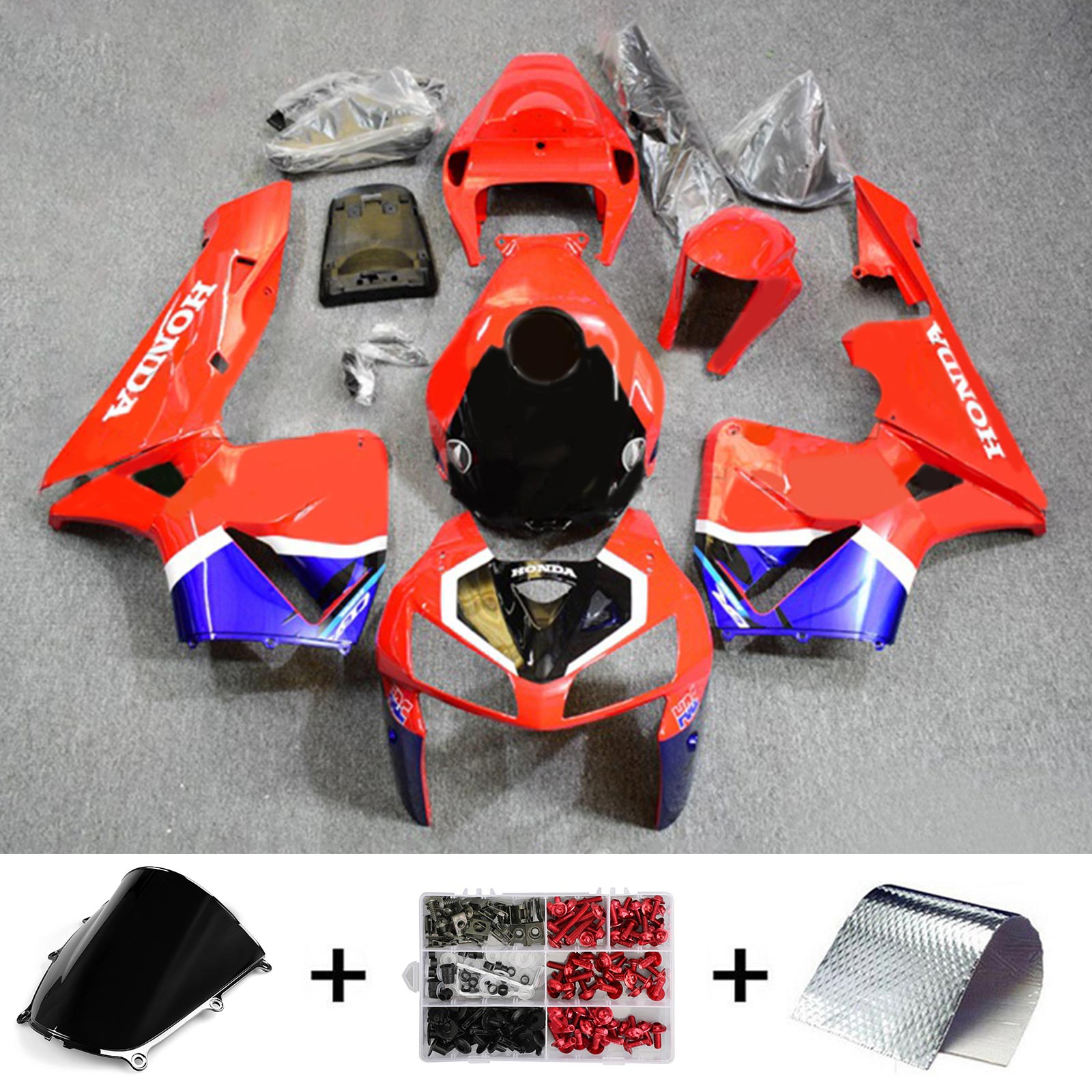 Kit carena Amotopart 2005-2006 Honda CBR600RR rosso blu