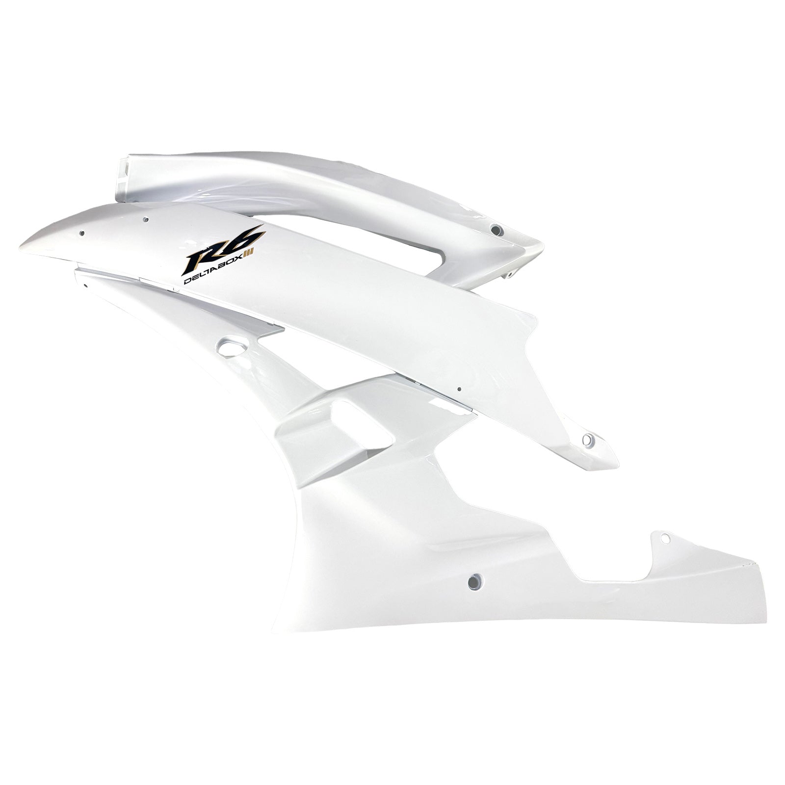 Amotopart 2006-2007 Yamaha YZF 600 R6 White Fairing Kit